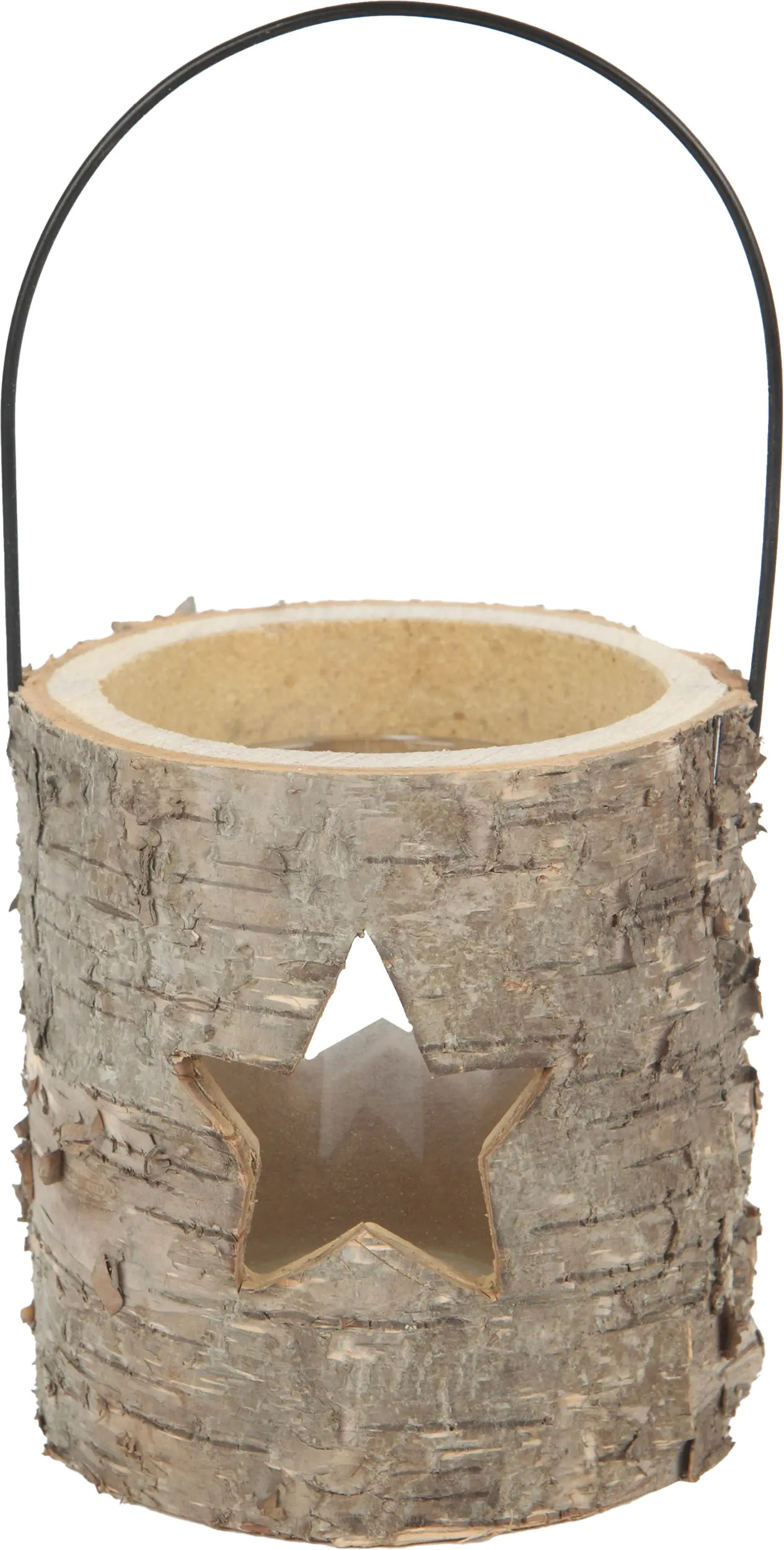 TrendLine Deko Laterne Holz Baumstamm 8 x 7,5 x 8 cm braun