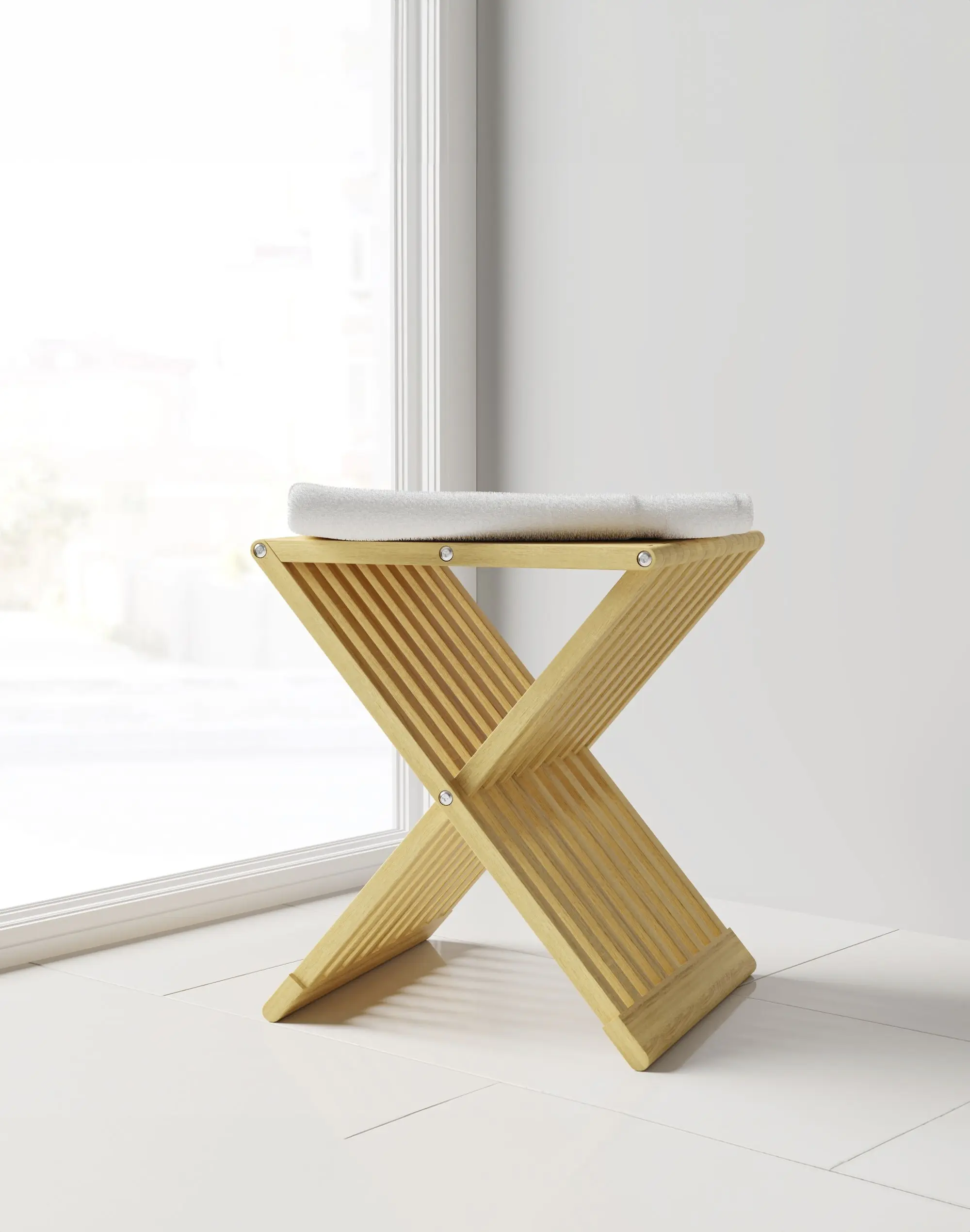 Schulte Badhocker aus Bambus klappbar 39 x 38 x 44 cm