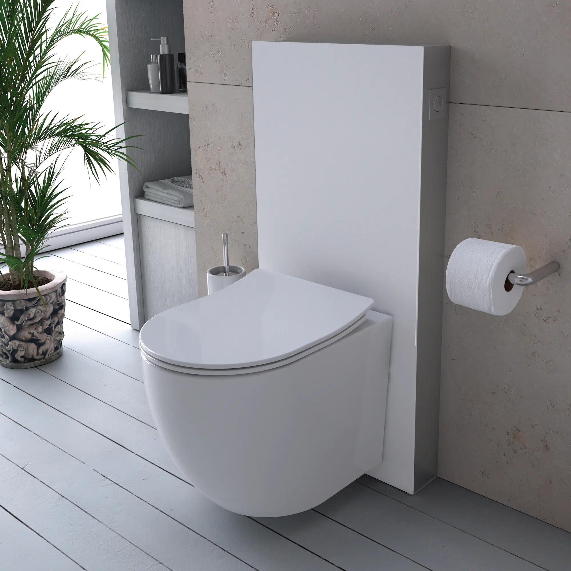 Primaster Vorwandelement Wand WC inkl. Spülkasten 100 x 48,5 cm weiß