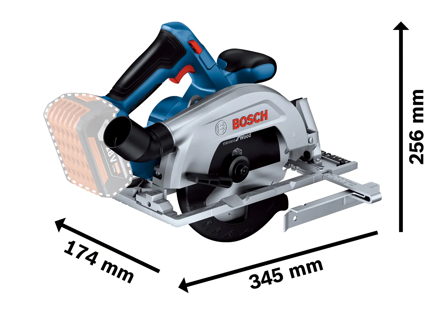 Bosch Professional Akku-Kreissäge GKS 18V-57-2 Solo in L-BOXX