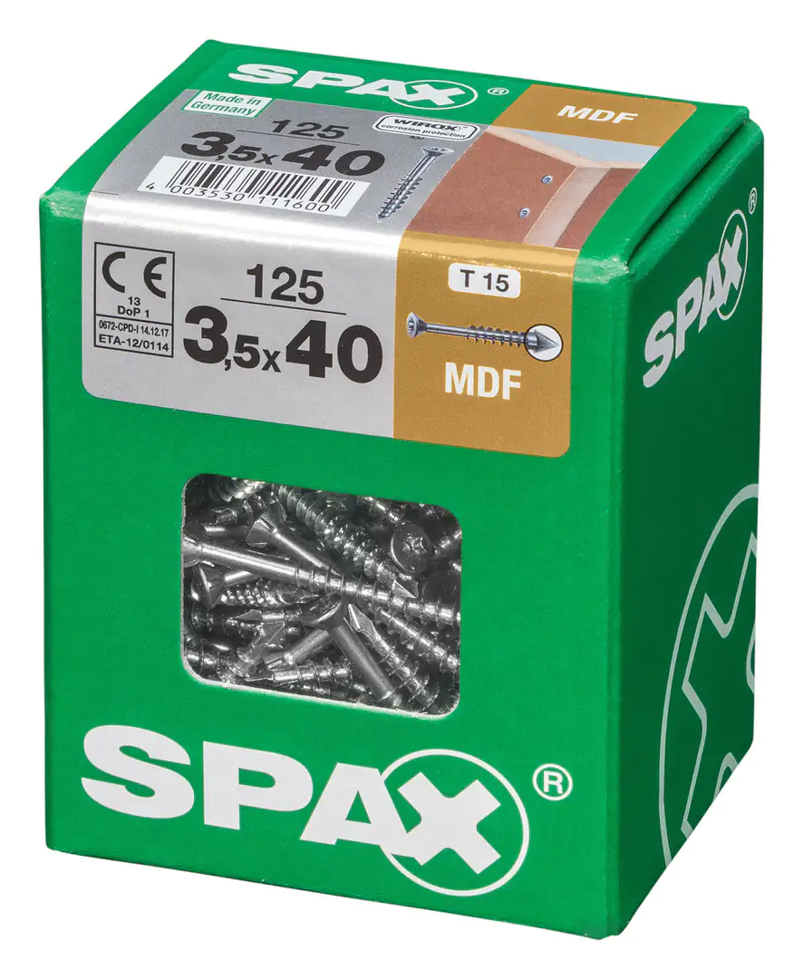 Spax Faserplattenschrauben 3.5 x 40 mm TX 15 - 125 Stk.