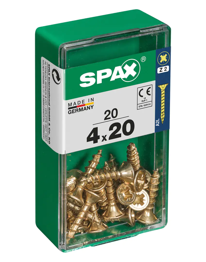 Spax Universalschrauben 4.0 x 20 mm PZ 2 - 20 Stk. Spax Universalschrauben 4.0 x 20 mm PZ 2 - 20 Stk.