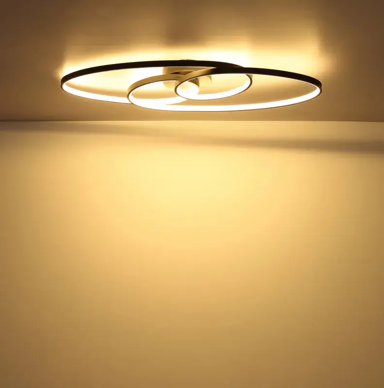 Globo Deckenleuchte Spira 85 x 30 cm L x B schwarz warmweiß