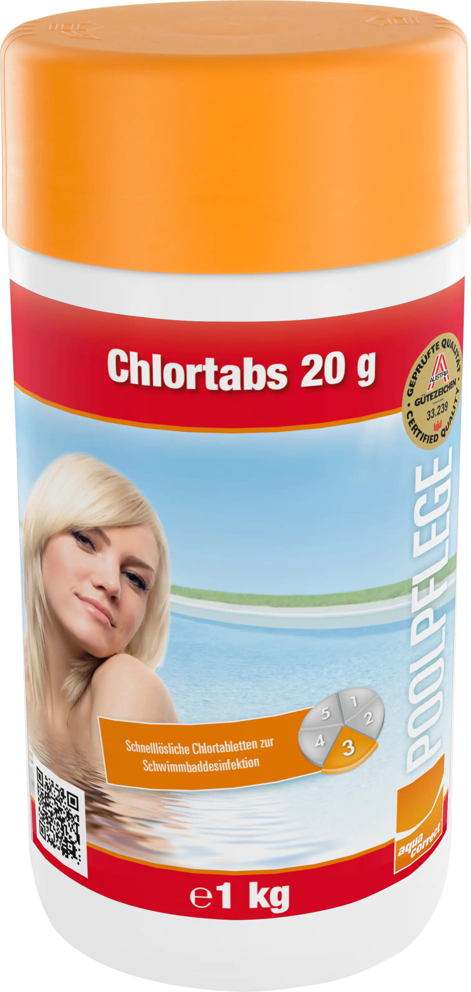 Steinbach Poolpflege Chlortabs 1 kg, 50x 20g Tabletten, Chlorprodukt