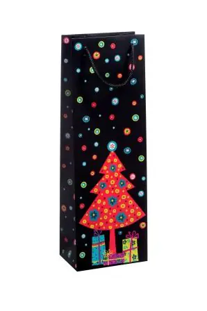 Duni Flaschentasche Suprise Weihnachten mehrfarbig 12,3 x 36 cm 