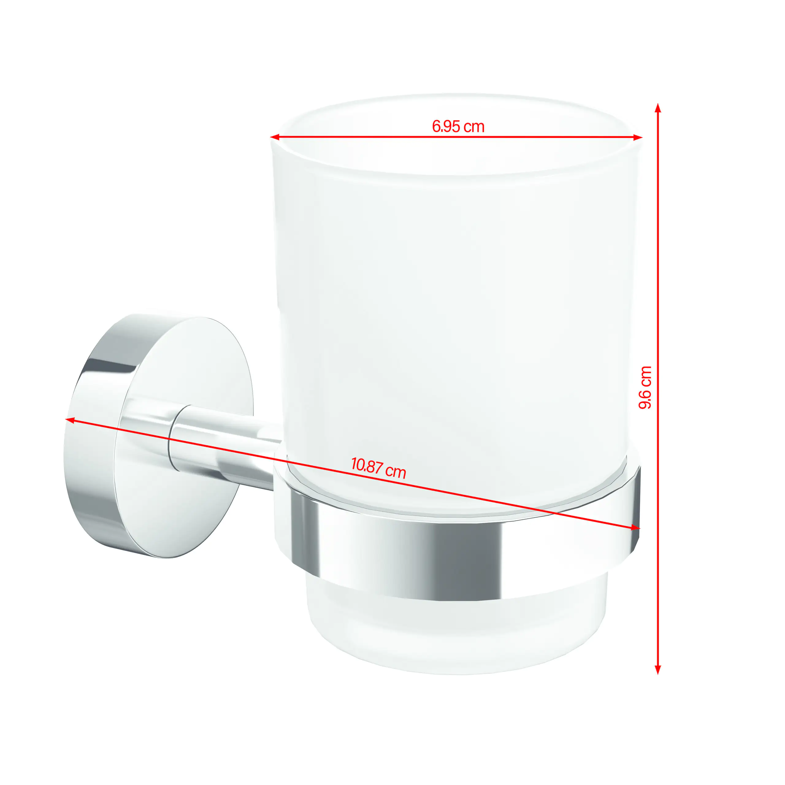 tesa Smooz Zahnputzbecher zum Hängen chrom satiniertes Glas tesa Smooz Zahnputzbecher zum Hängen chrom satiniertes Glas