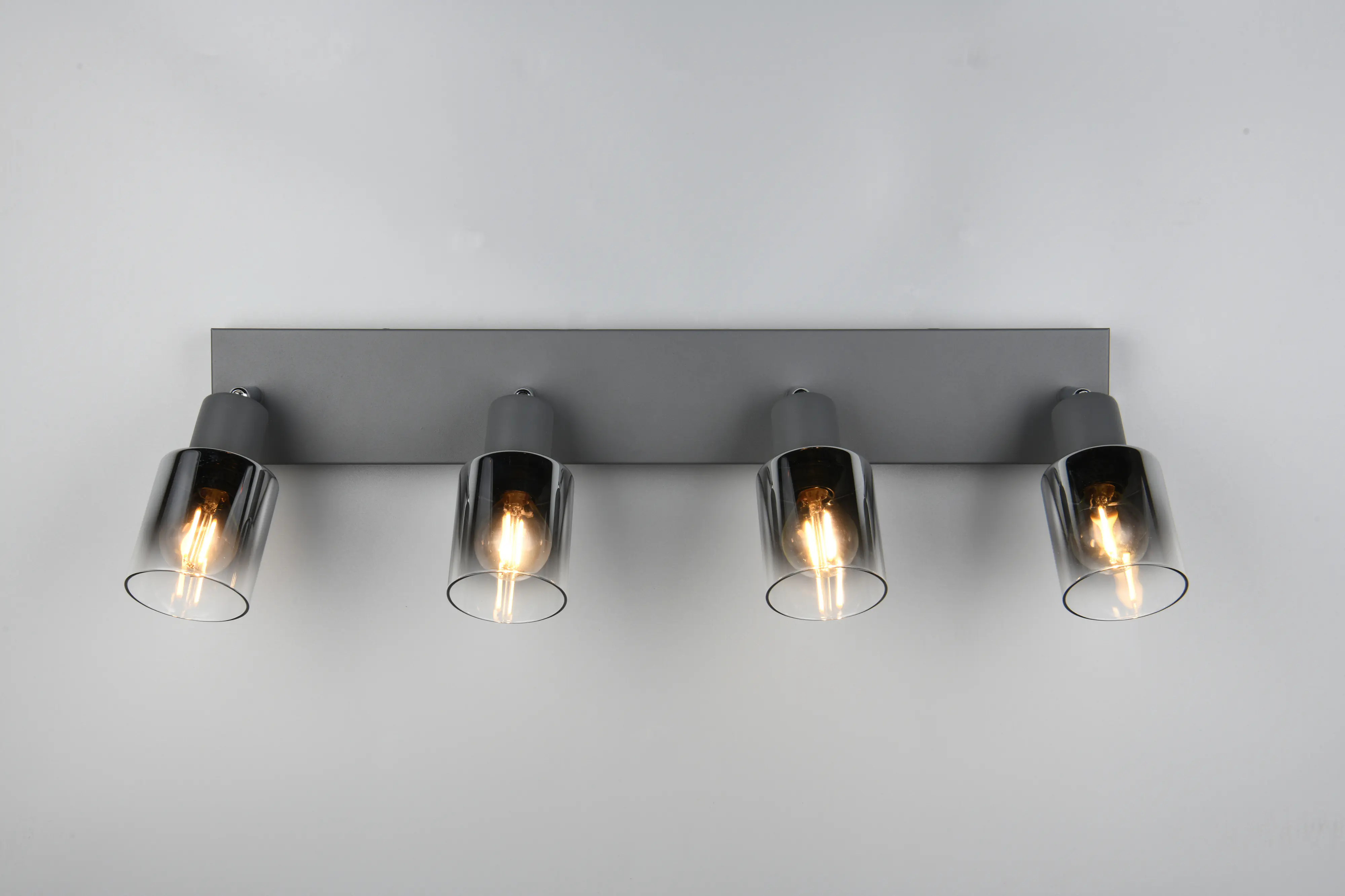 Reality Deckenstrahler 4er Spot Cadiz E14  schwarz Metall Glas Reality Deckenstrahler 4er Spot Cadiz E14  schwarz Metall Glas