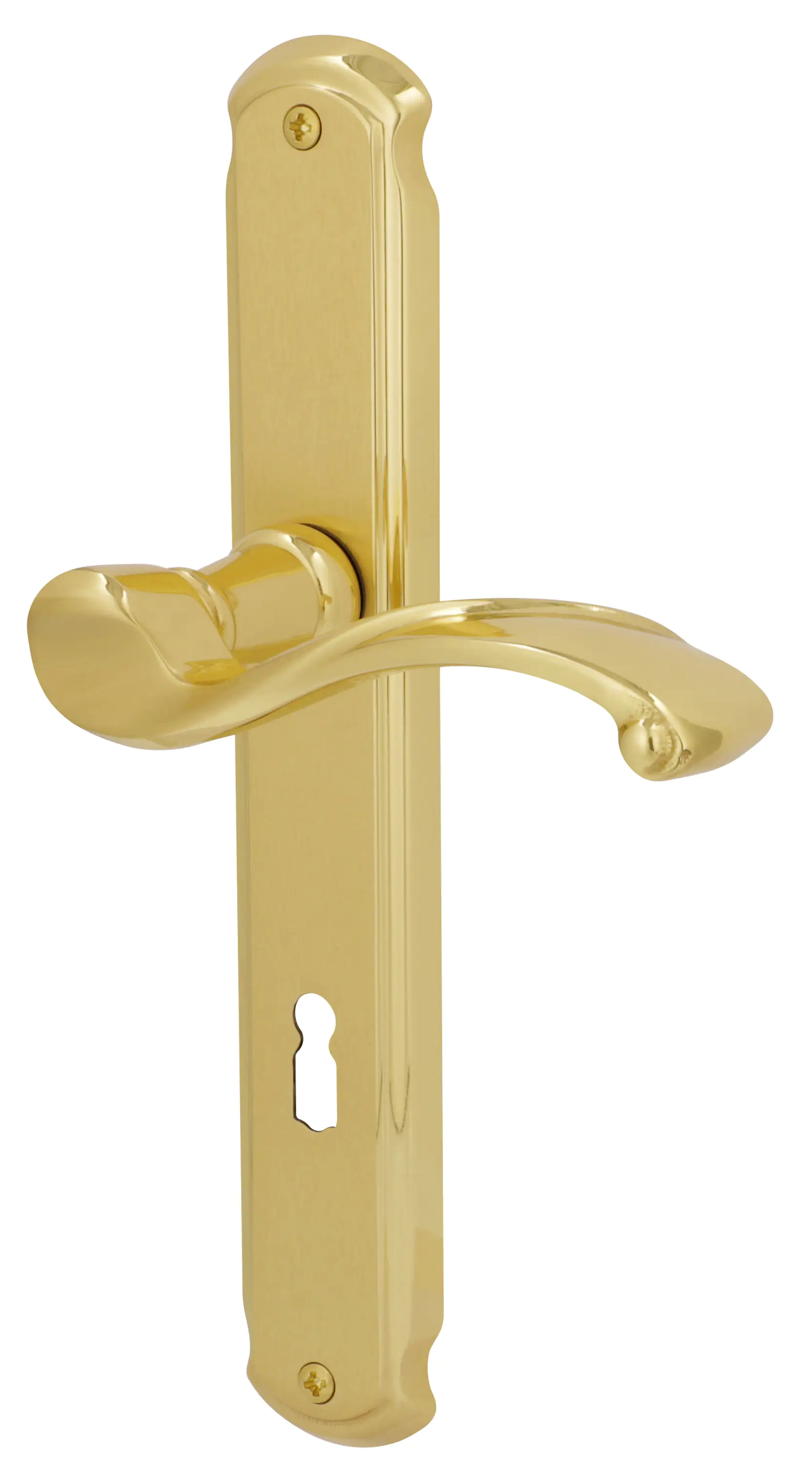 Alpertec BB-Langschildgarnitur Bianca Messing gold abgerundet