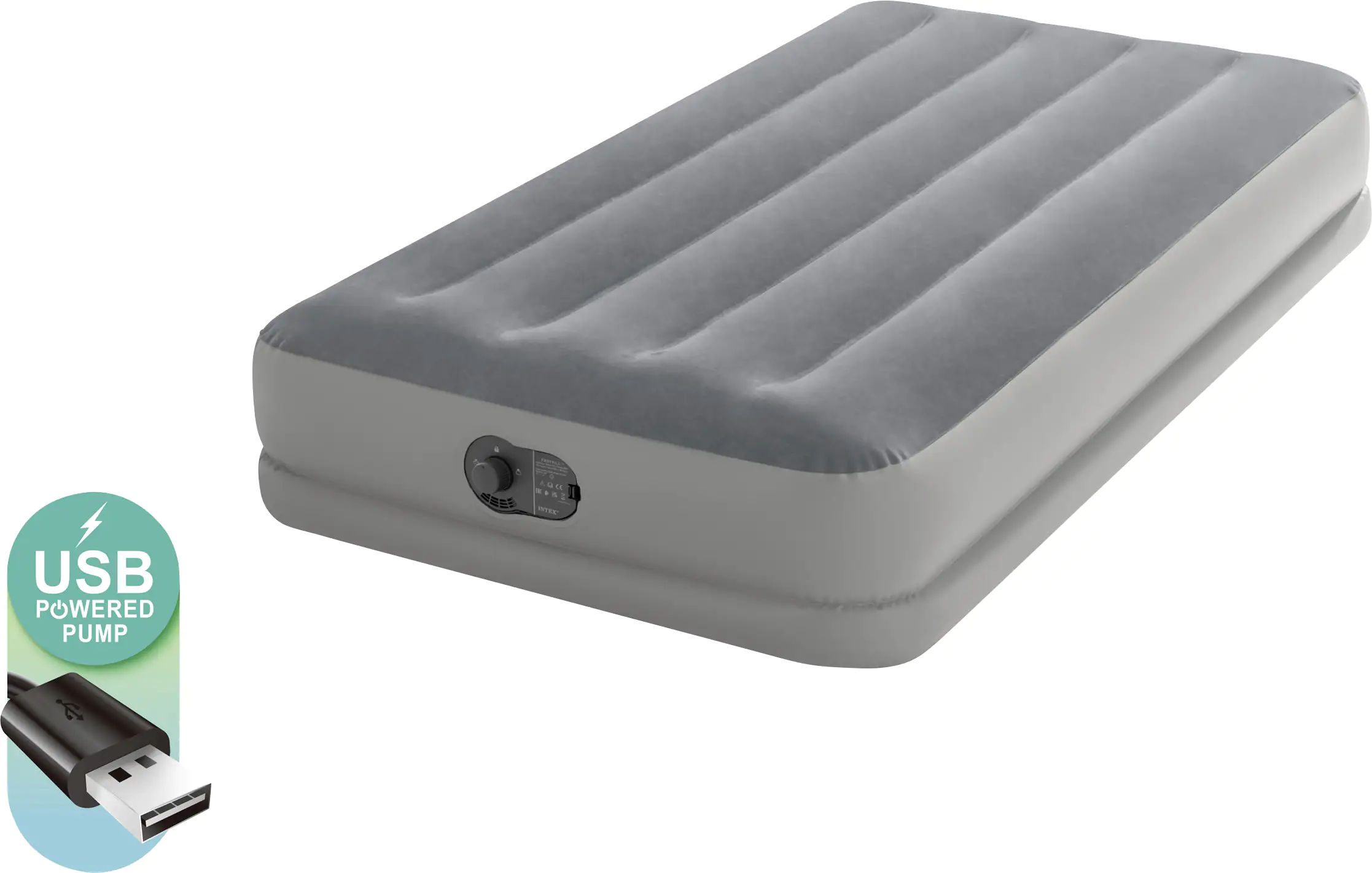 Intex Luftbett Dura-Beam Prestige Mid-Rise Twin grau 99 x 191 x 30 cm