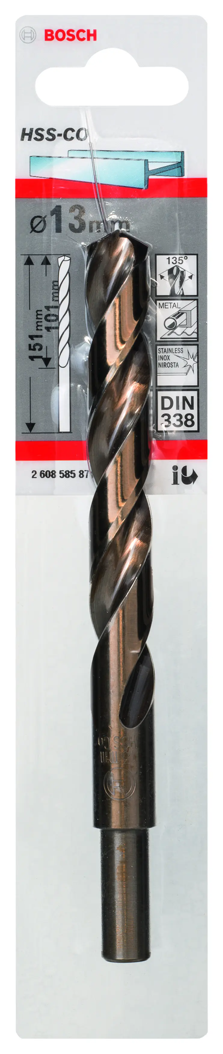 Bosch Metallbohrer HSS-Co DIN 338 13 mm