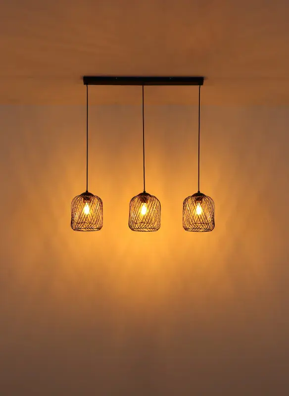 Globo Hängeleuchte Dichti 84 x 150 cm schwarz matt