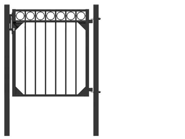 4004338509866 Alberts Einzeltor Circle 100 x 96,5 cm matt schwarz ohne Pfosten