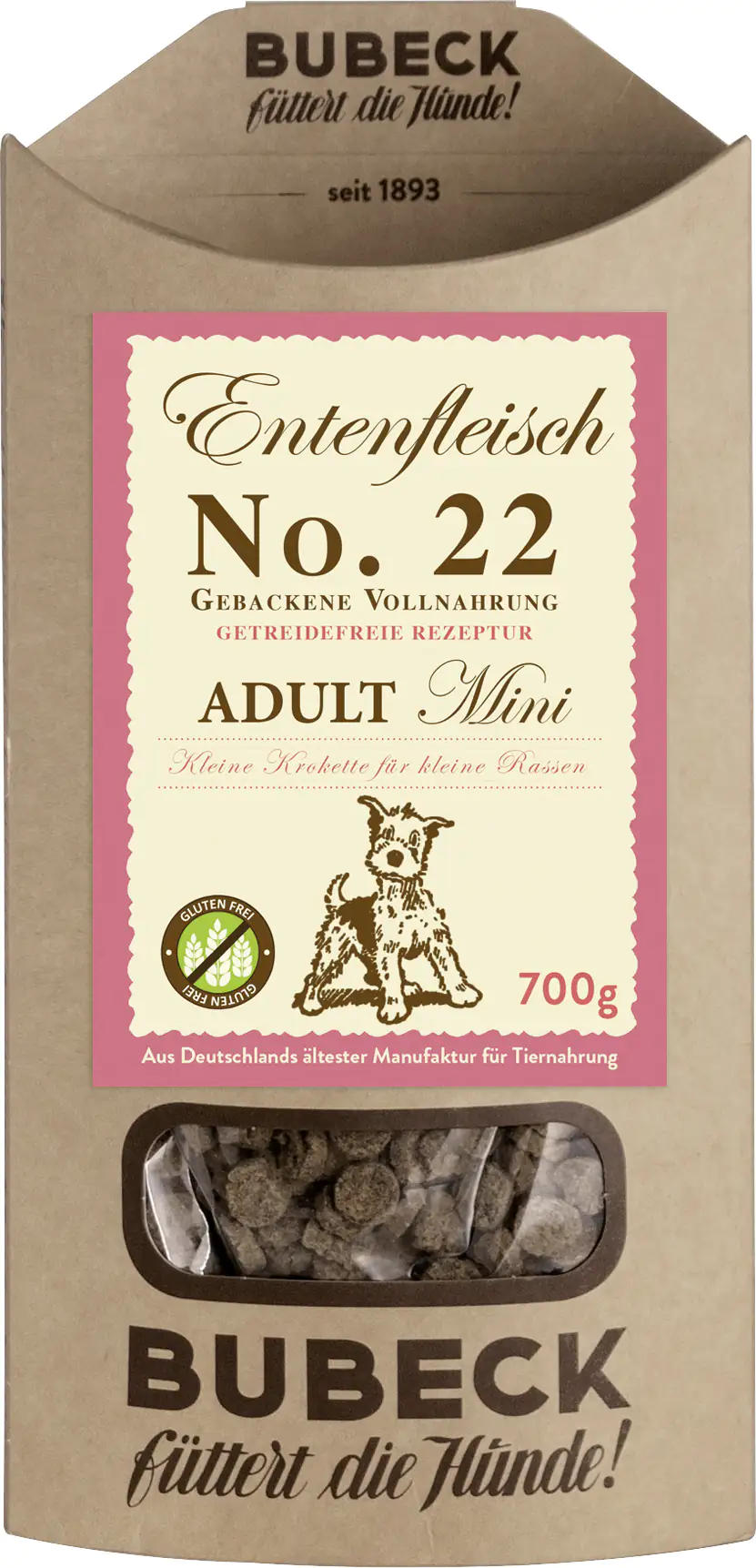 Bubeck No 22 Mini Ente Adult gebackenes Hundefutter 700 g Bubeck No 22 Mini Ente Adult gebackenes Hundefutter 700 g