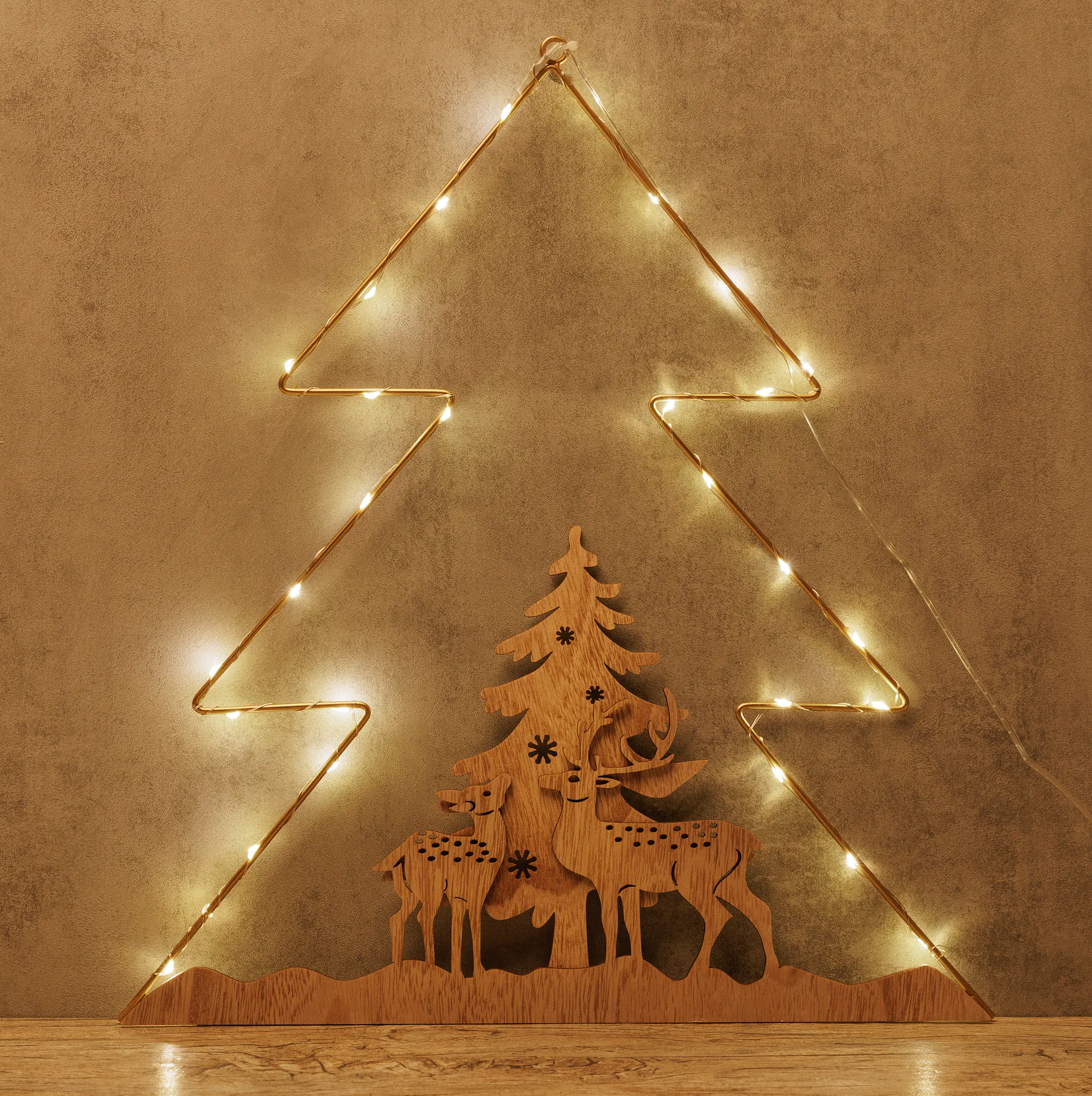 TrendLine LED Metallsilhouette Baum 40 x 37 cm warmweiß mit Timer