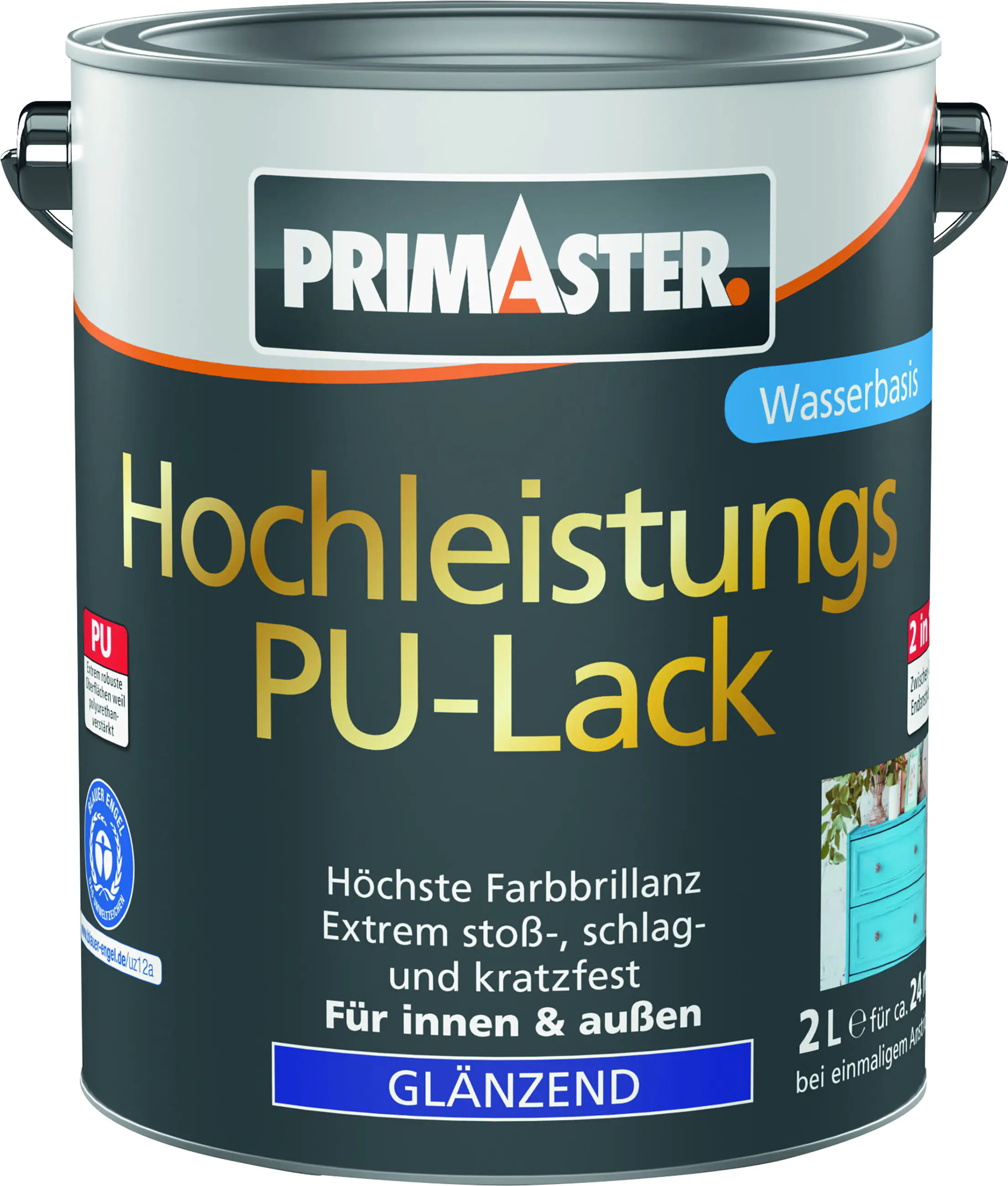 Primaster Hochleistungs PU-Lack cremeweiß glänzend 2 L