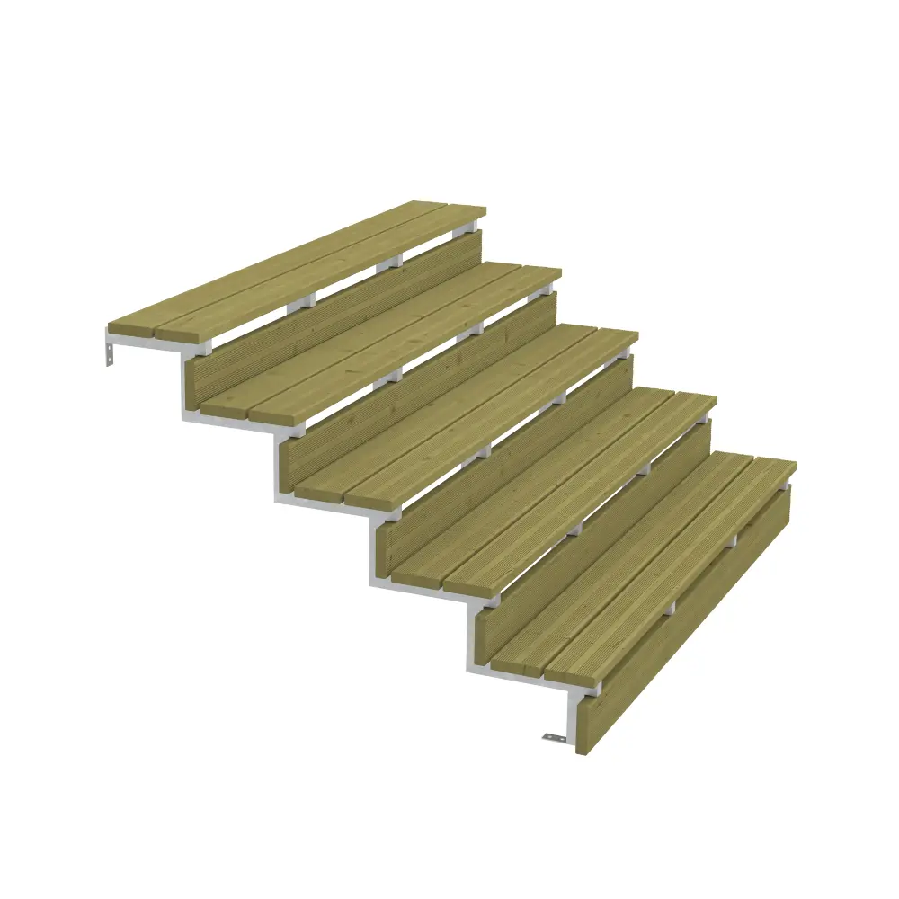Plus Außentreppe Kiefer/Feuerverzinkt 5 Stufen 180 cm breit