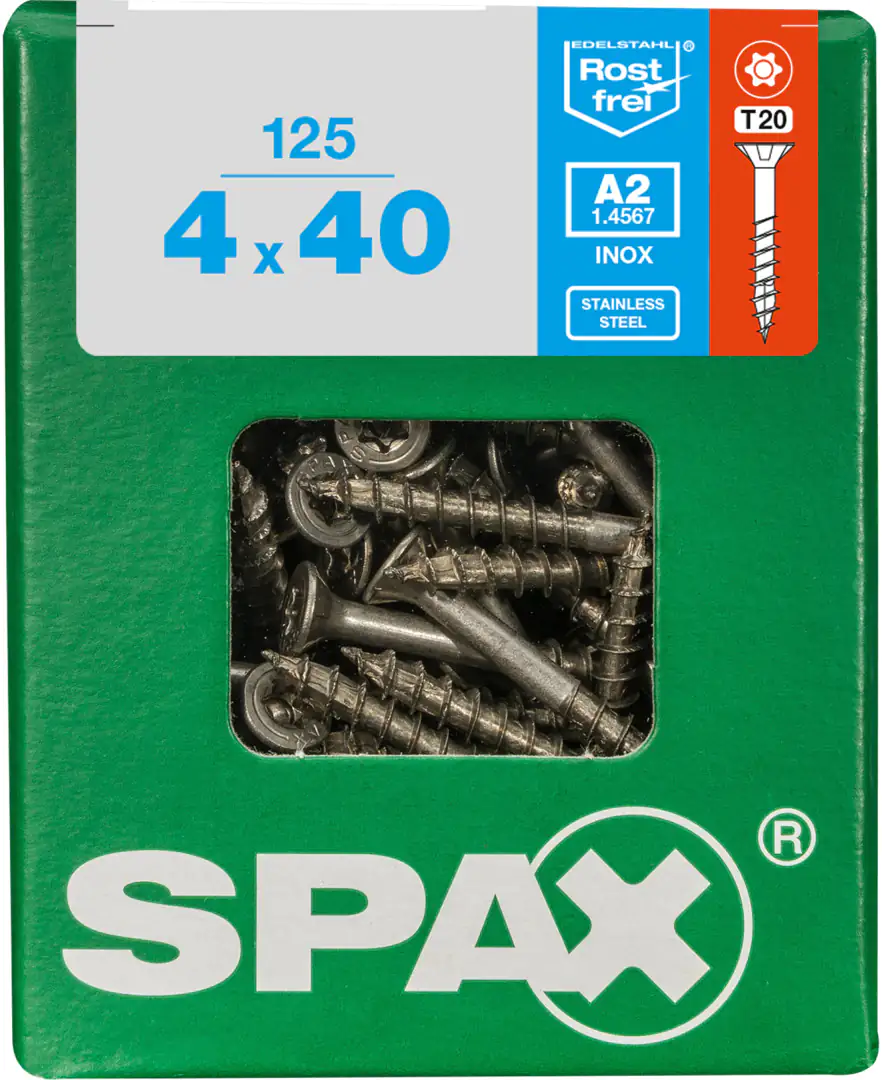 Spax Universalschrauben 4.0 x 40 mm TX 20 Senkkopf - 125 Stk.