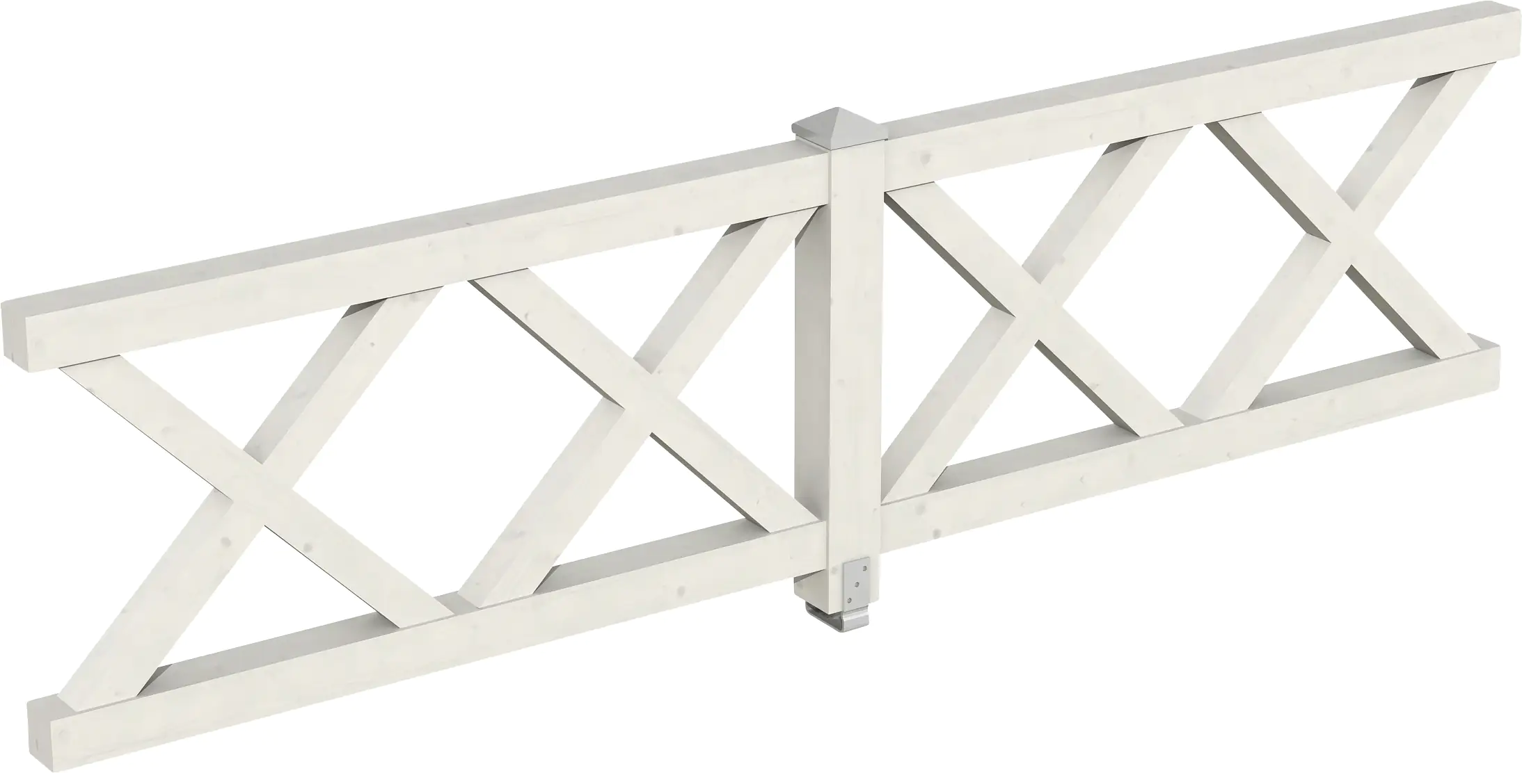 SKAN HOLZ Brüstung Andreaskreuz 335 x 84 cm, Fichte, lasiert in Weiß