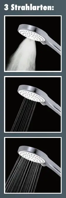 Primaster Handbrause 3 Strahlarten Water Move XL chrom-weiß wassersparend Primaster Handbrause 3 Strahlarten Water Move XL chrom-weiß wassersparend