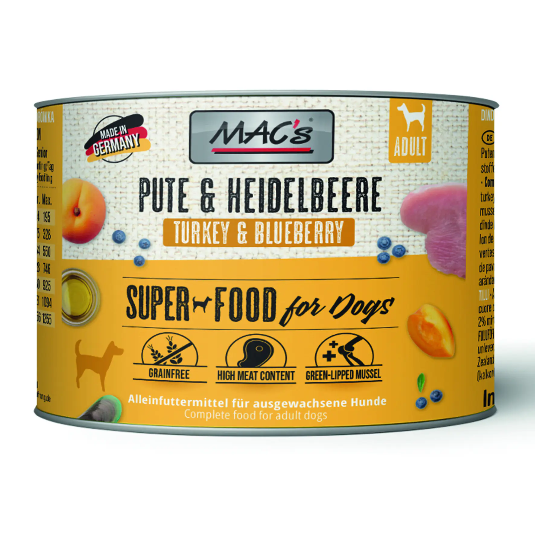 Macs Dog Hundenassfutter Adult getreidefrei 200 g Pute