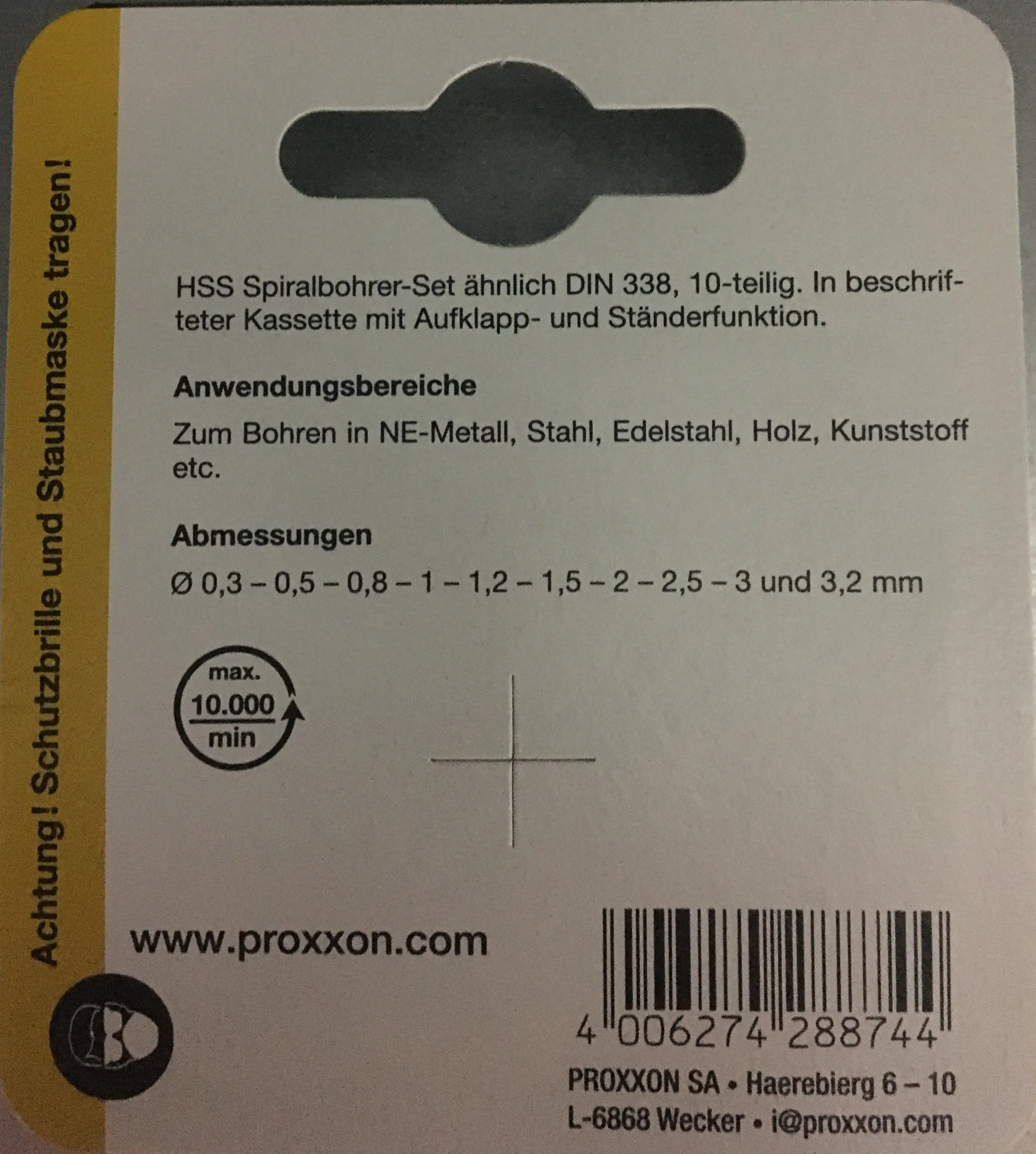 Proxxon Micromot HSS Spiralbohrersatz 10-teilig Ø 0,3 - 3,2 mm