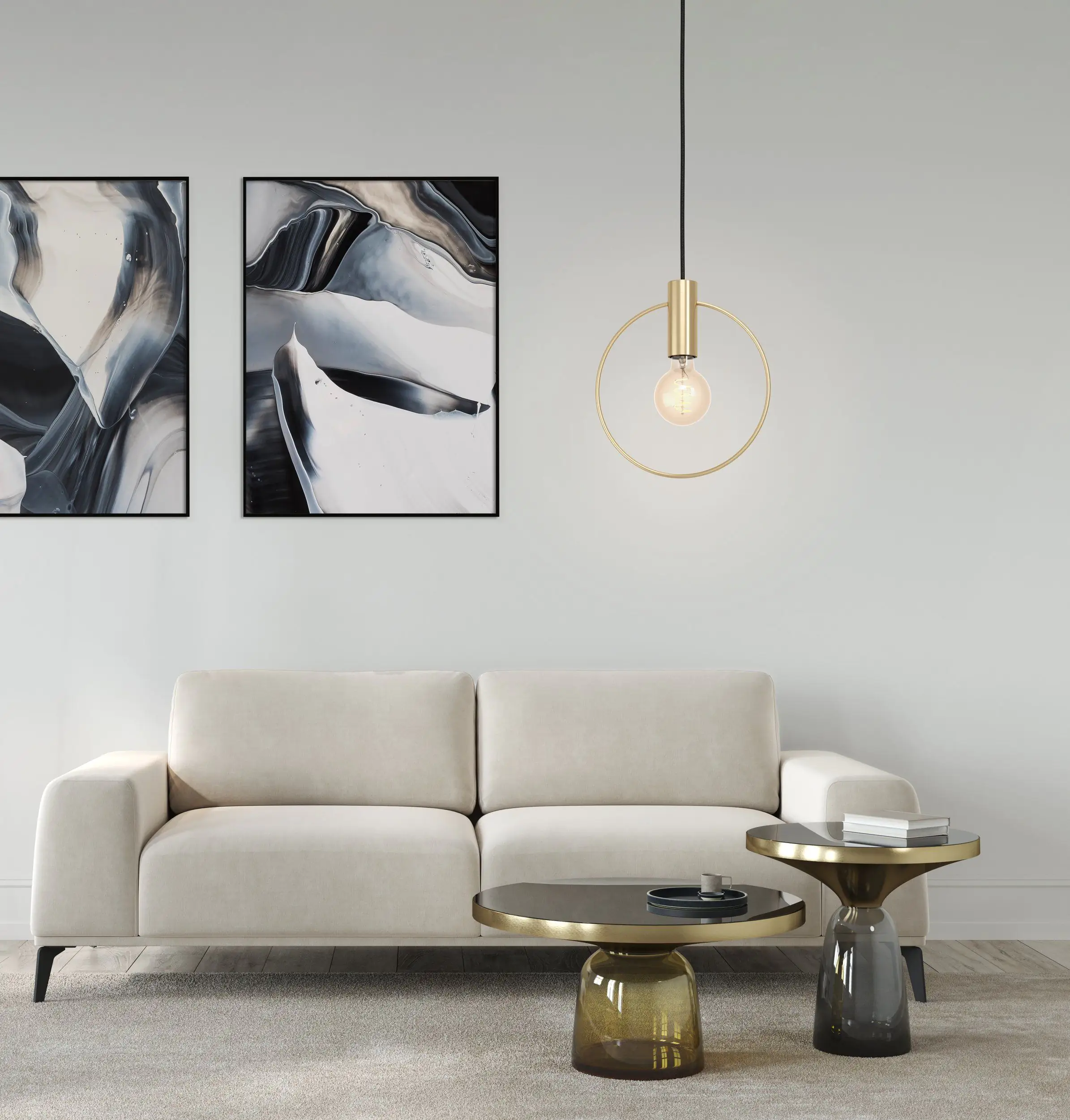 Eglo Pendelleuchte Manizales messing 25 x 10,5 x 110 cm