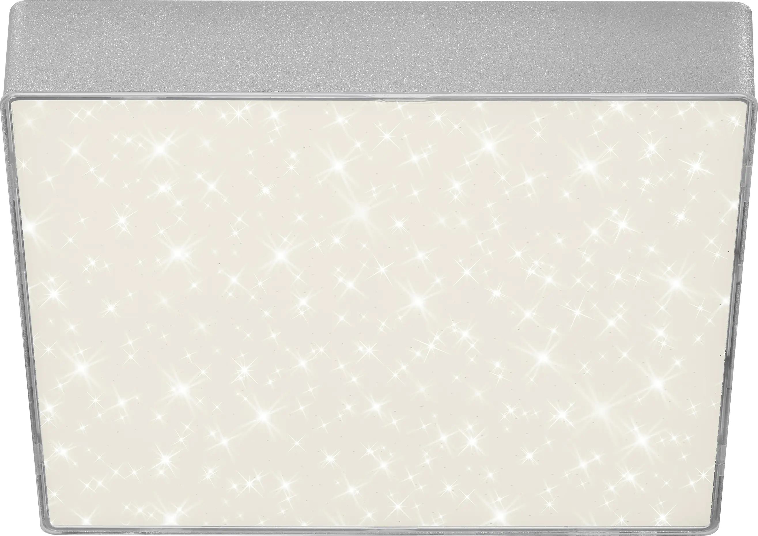 Briloner LED Deckenleuchte Flame Star silber 21,2 cm mit Sternenhimmel