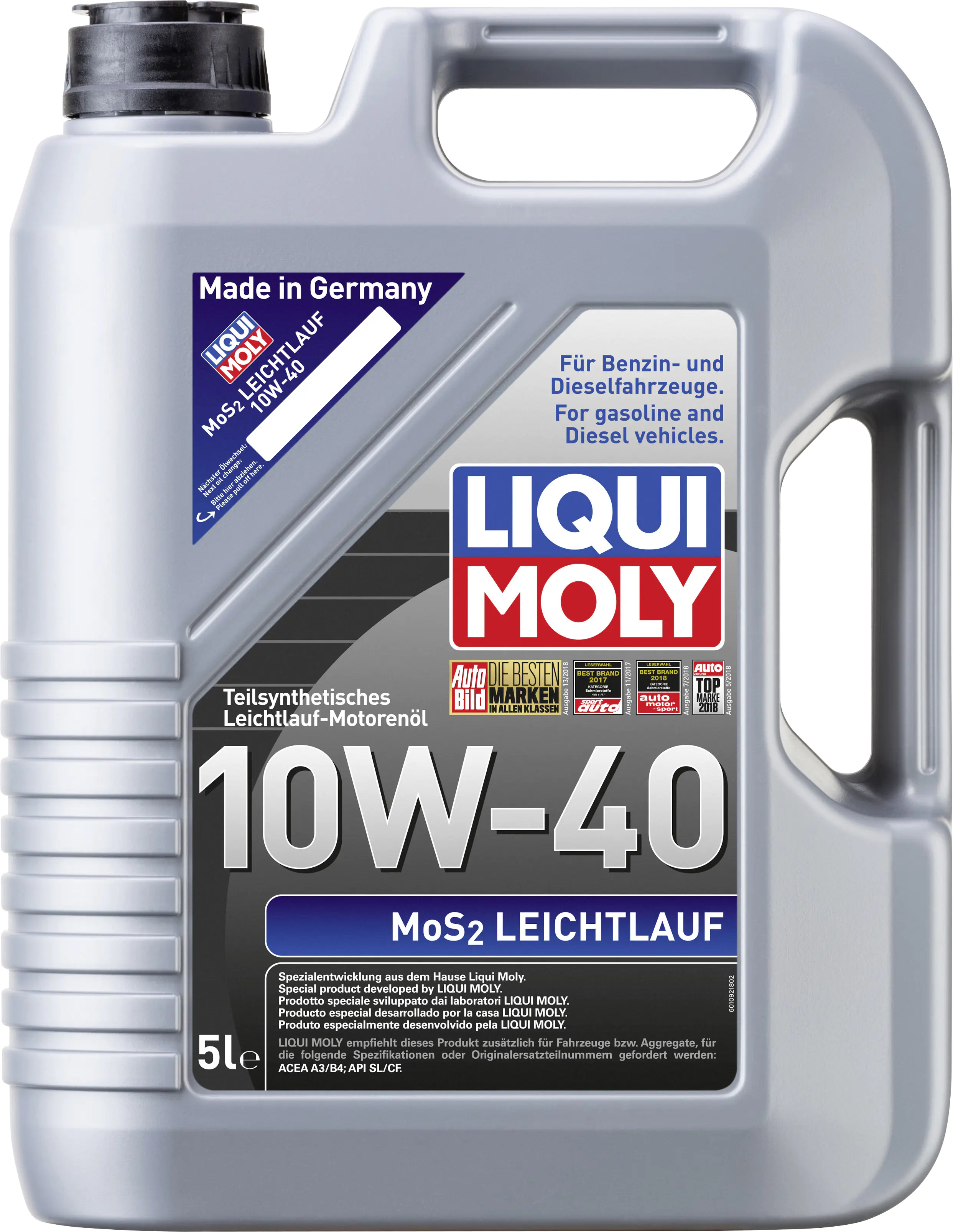 Liqui Moly Motoröl MoS2 Leichtlauf 10W-40 5 L Liqui Moly Motoröl MoS2 Leichtlauf 10W-40 5 L