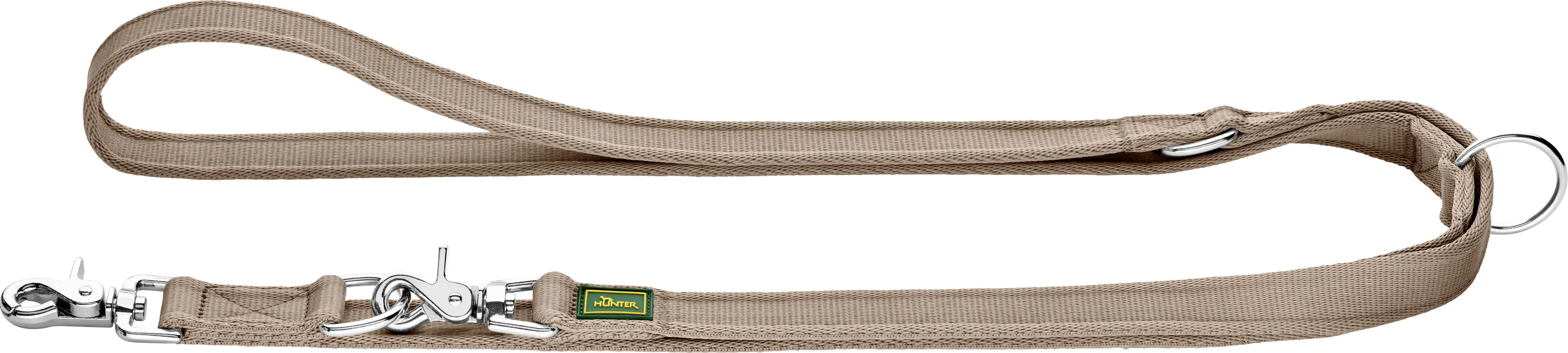 Hunter Hundeleine Führleine verstellbar Inari 2 m x 2,5 cm beige