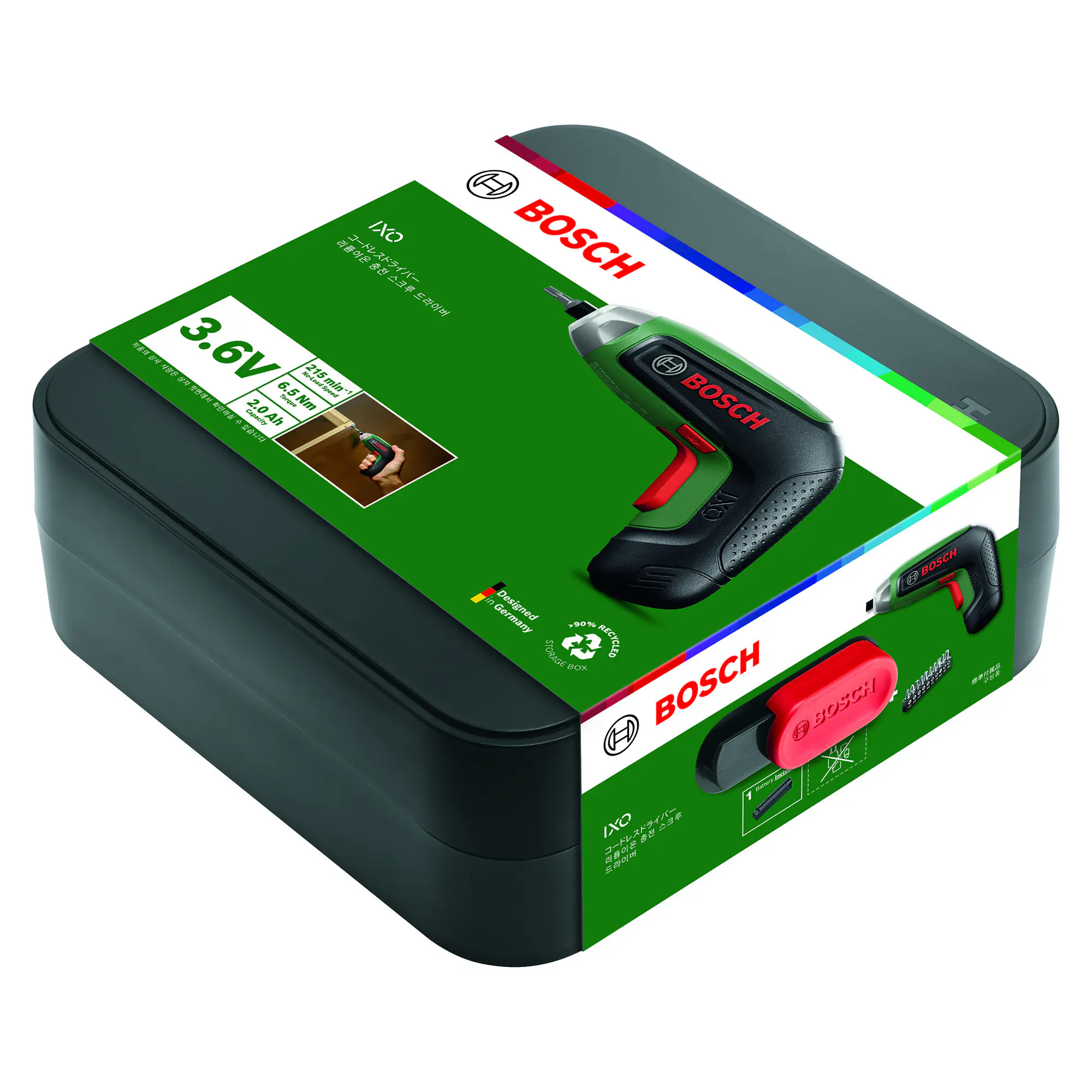 Bosch Akku-Schrauber IXO 8 4 V mit einem Akku (2 Ah) & 10 Bits