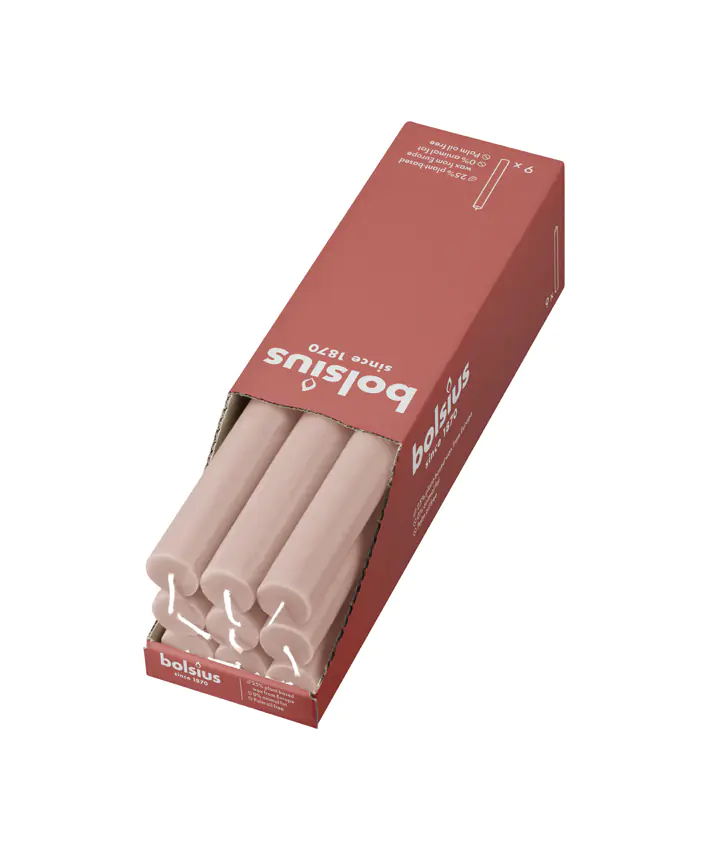 Bolsius Rustik Haushaltskerzen 270/23 mm Nebliges Rosa