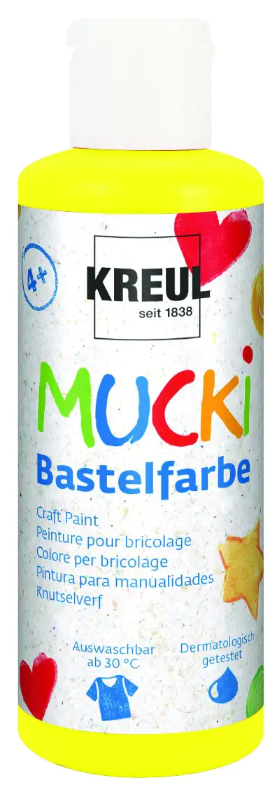 Kreul Mucki Bastelfarbe primärgelb 80 ml