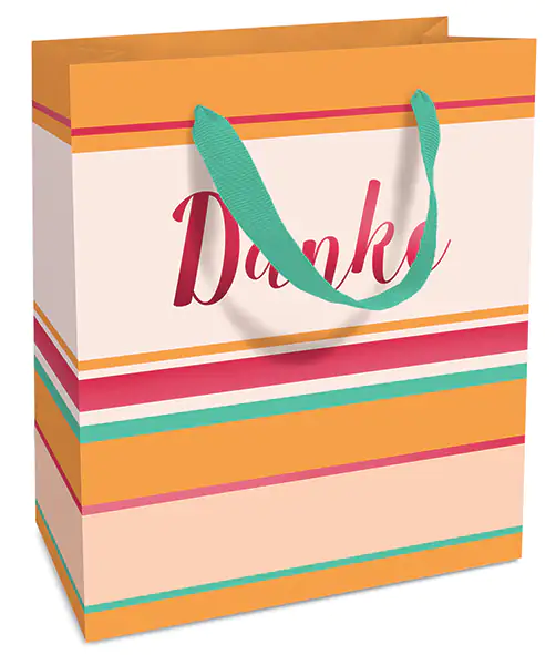 Braun & Company Geschenktragetasche Stripes & Words 18 x 21 x 8 cm