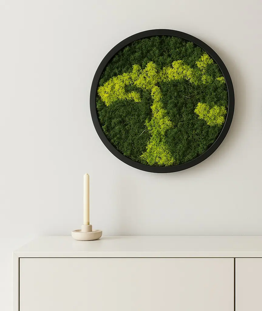Moosbild rund Ø 38 cm mit echtem Moos