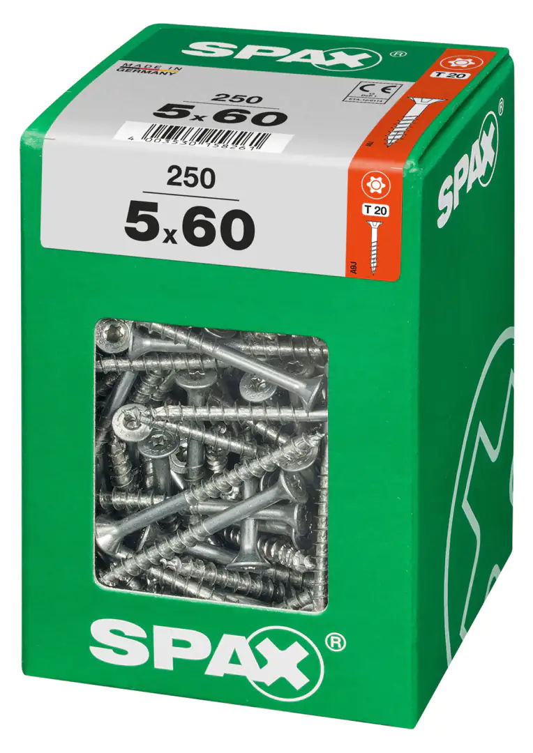 Spax Universalschrauben 5.0 x 60 mm TX 20 Senkkopf - 250 Stk.