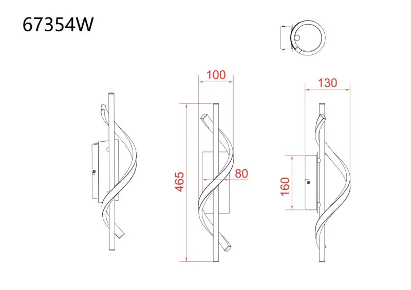 Globo Wandleuchte Watkins 10 x 46,5 cm B x H schwarz warmweiß