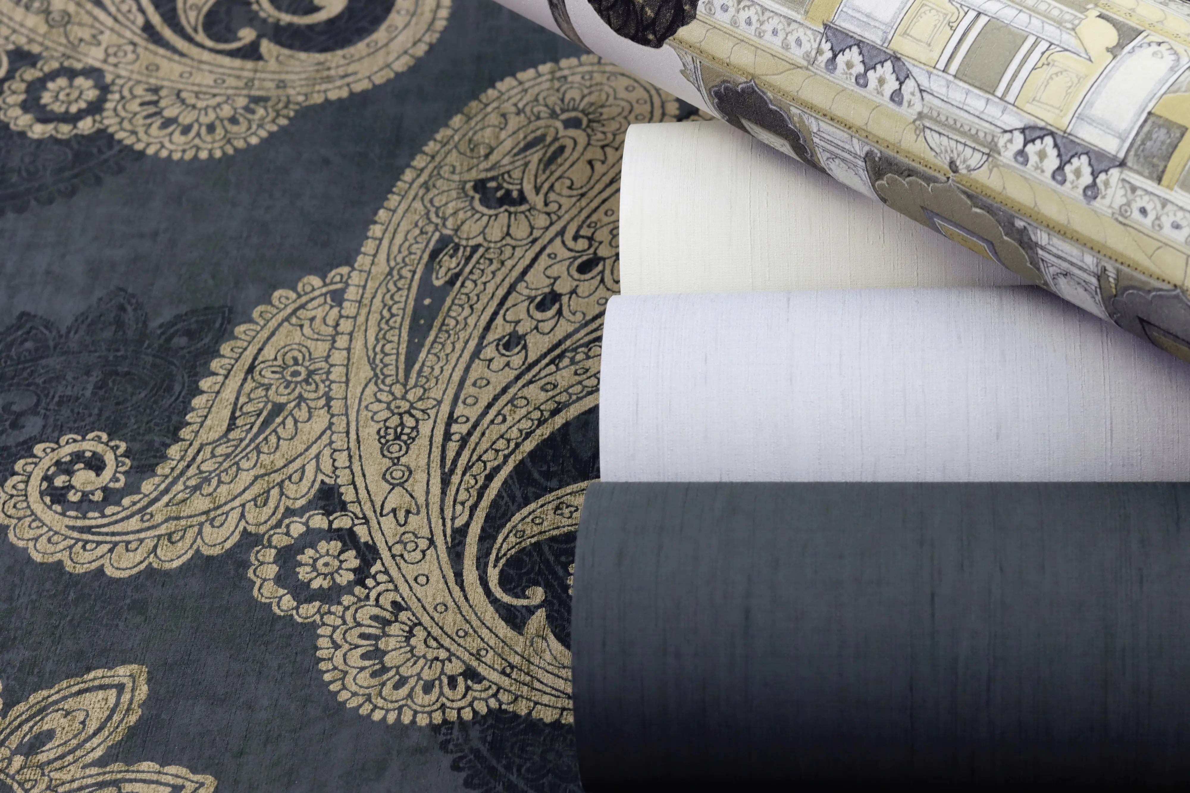 Rasch Vliestapete 746198 Schwarz-Anthrazit Uni 10,05 m x 0,53 m