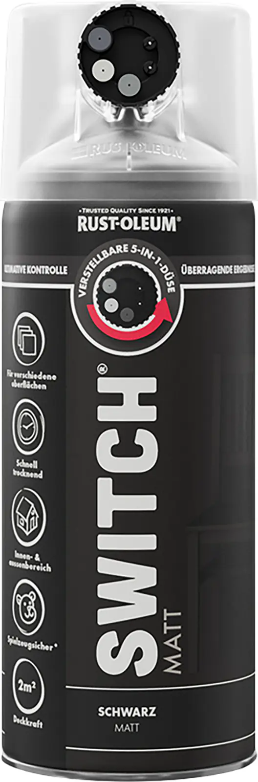 Rust-Oleum Sprühlack Switch 400 ml schwarz matt