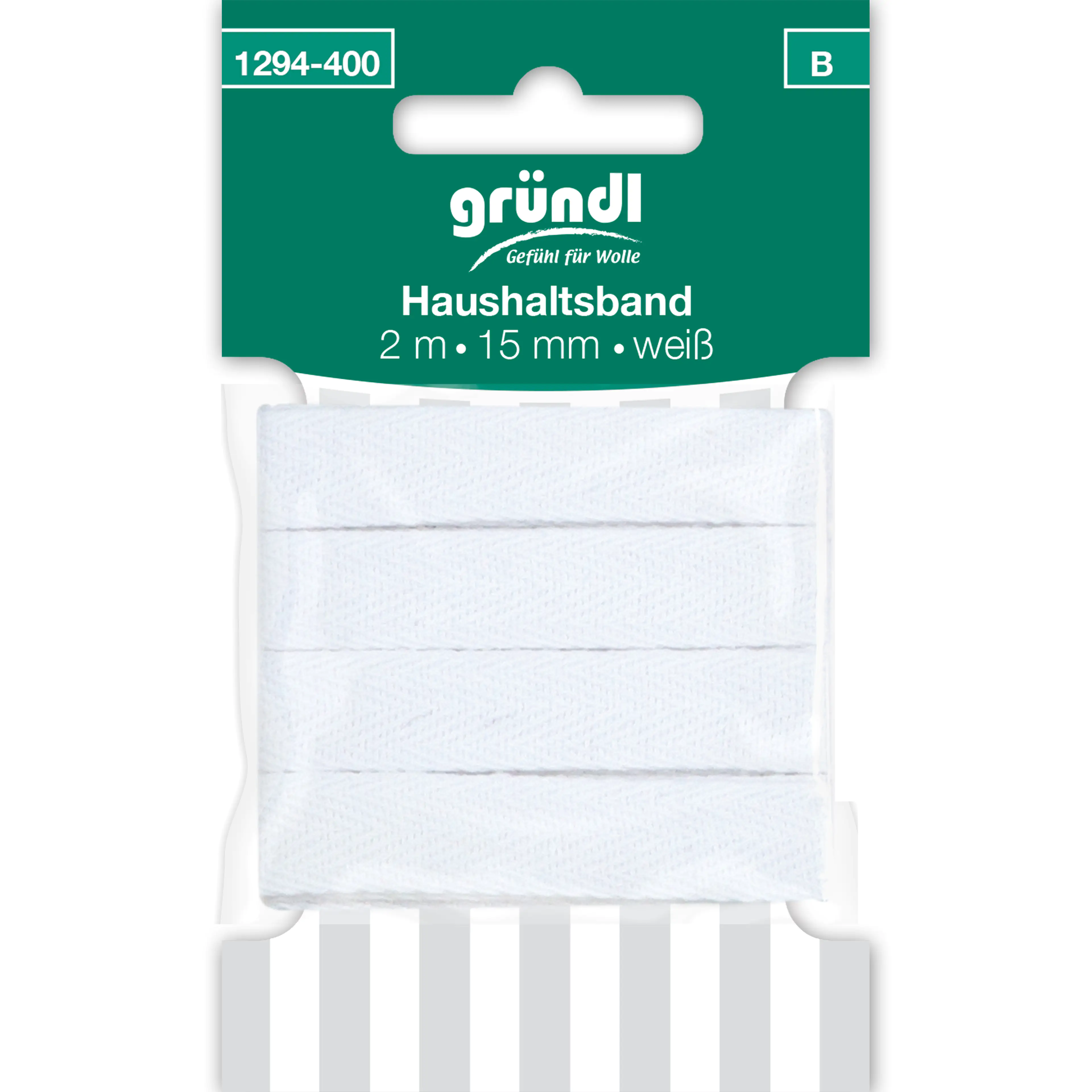 Gründl Haushaltsband 15 mm x 2 m weiß