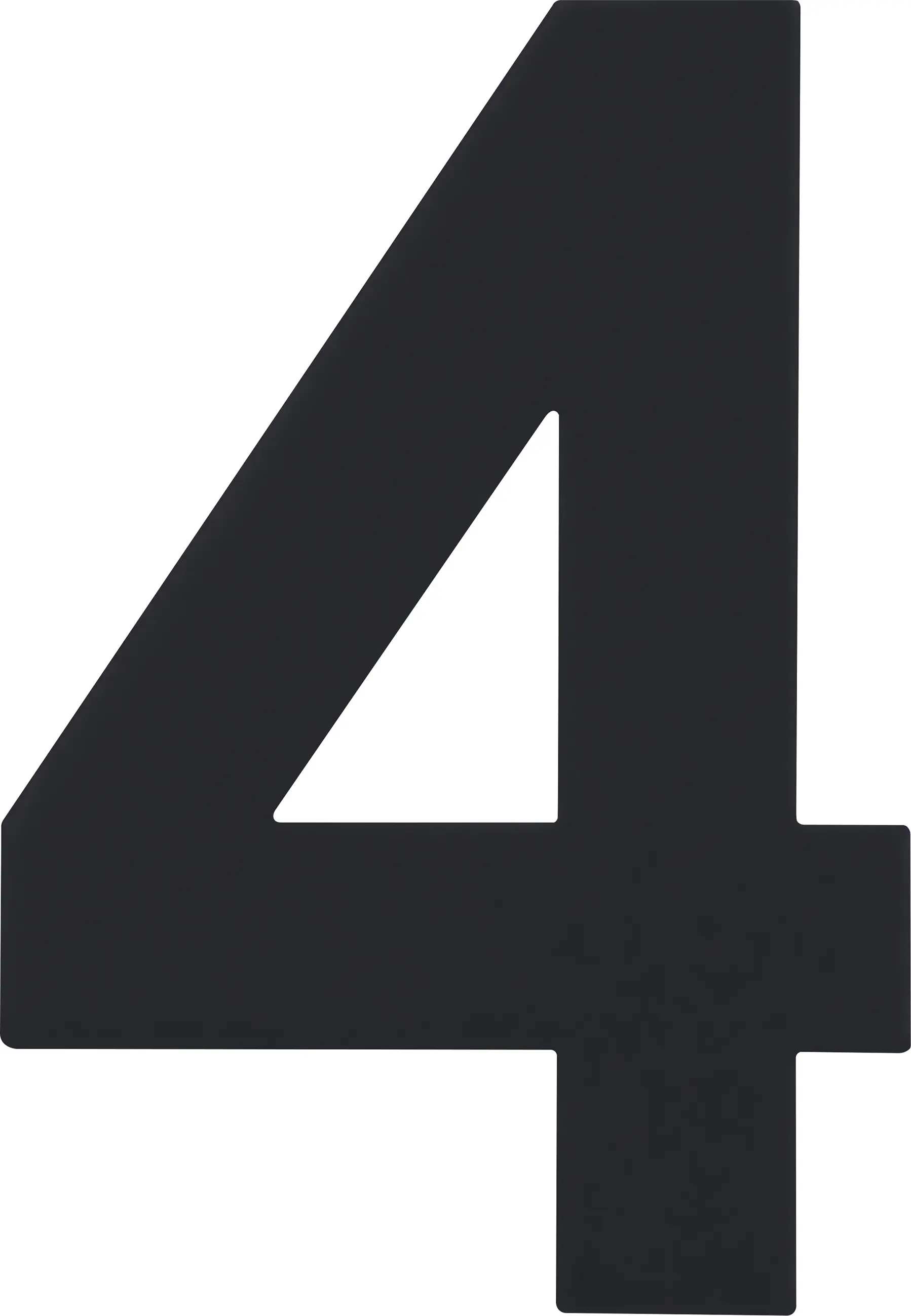 Alpertec Hausnummer 4 Edelstahl schwarz matt 12 x 8 cm 