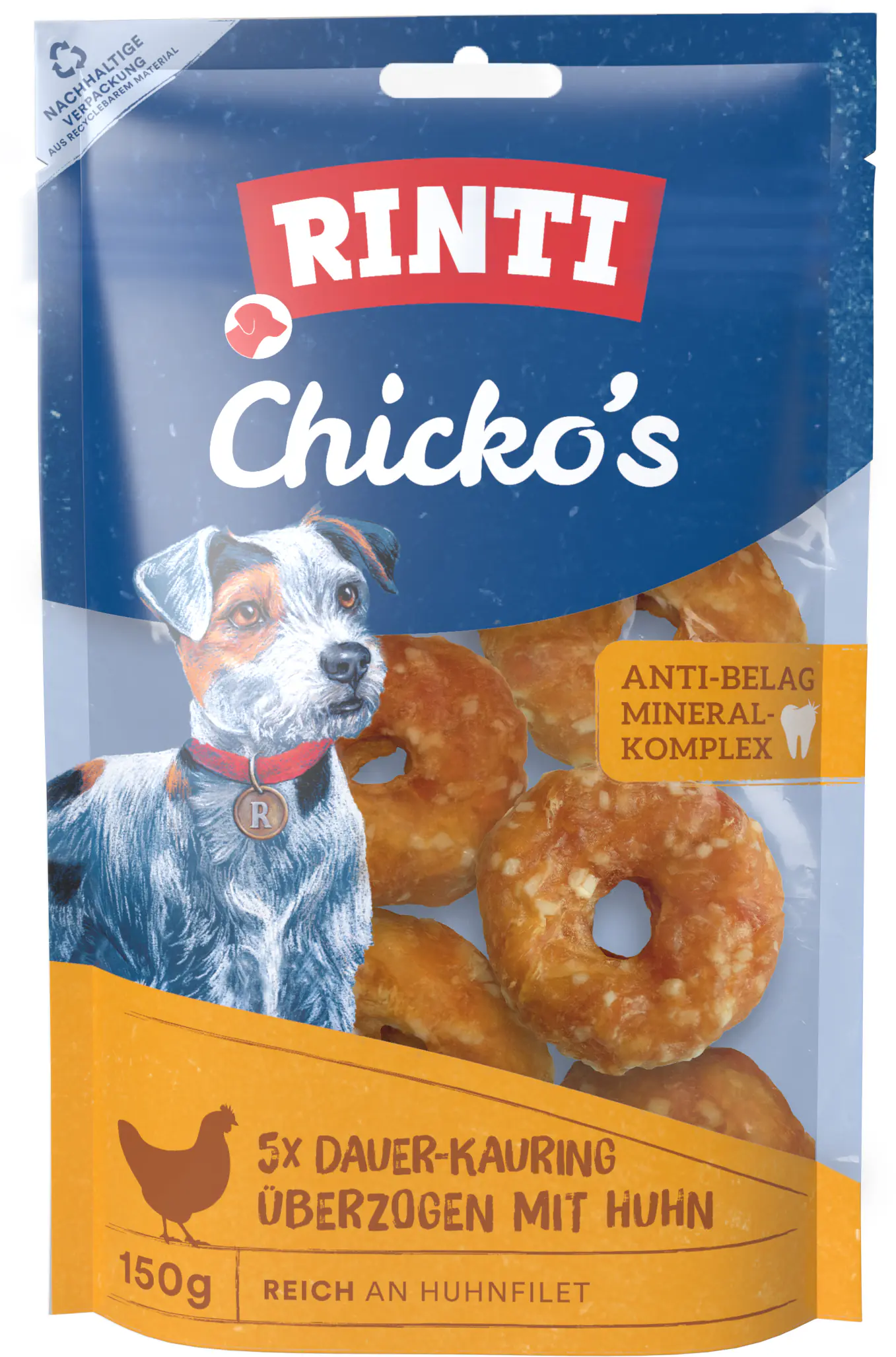 Rinti Chicko Hundesnack Kauring mit Huhn klein 5 x 30 g Beutel Rinti Chicko Hundesnack Kauring mit Huhn klein 5 x 30 g Beutel