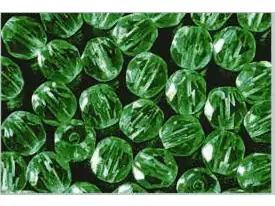 Glorex Glasschliff Perlen 6 mm 50 Stück, emerald