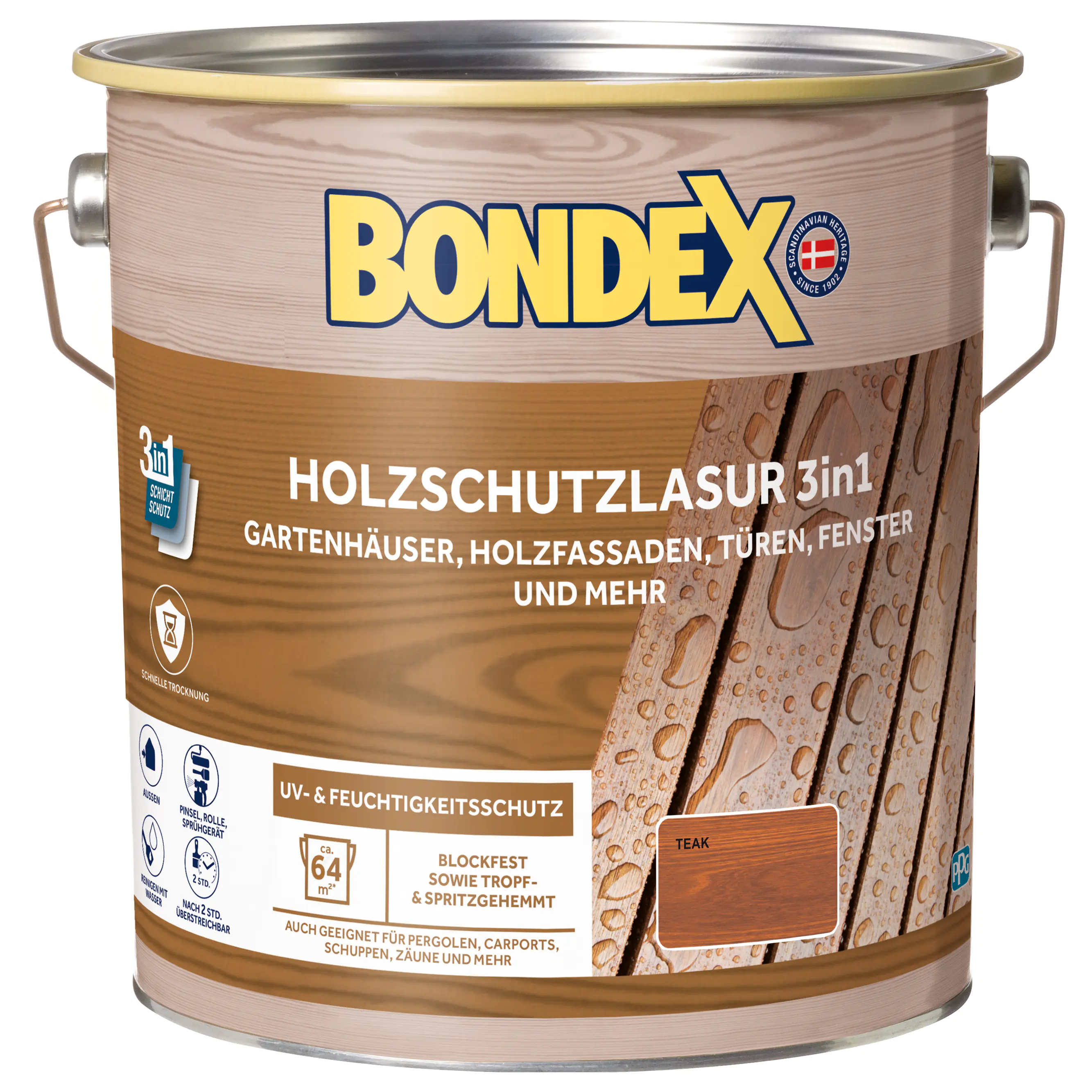 Bondex Holzschutzlasur 3in1 4 L teak