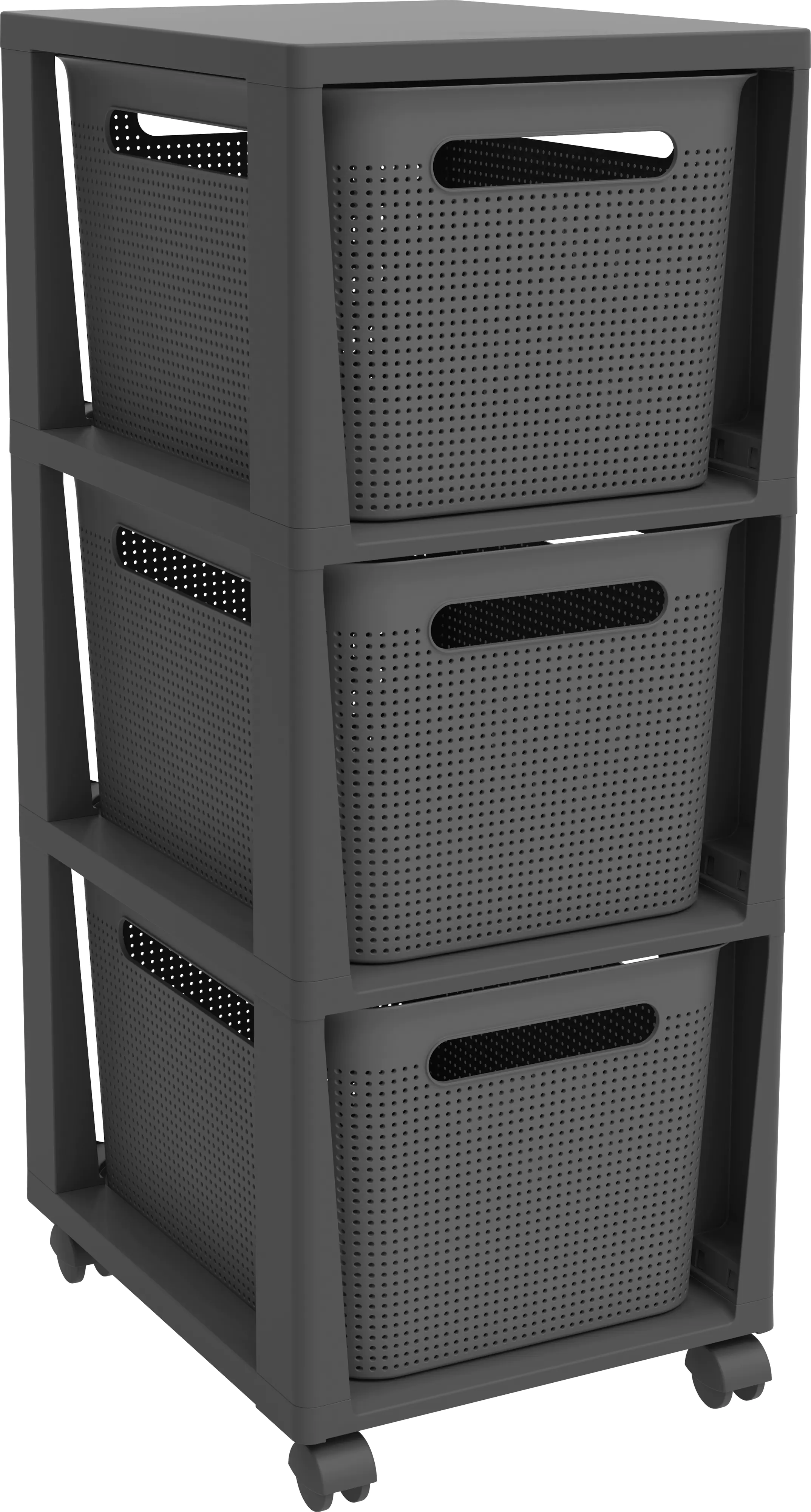 Rotho Schubladenbox Tower 3 x 16 L Brisen mit Rollen anthrazit Rotho Schubladenbox Tower 3 x 16 L Brisen mit Rollen anthrazit