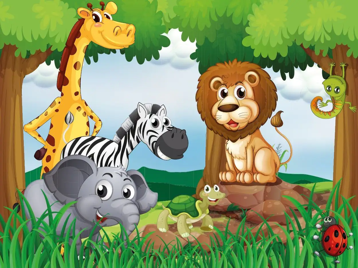 papermoon Vlies- Fototapete Digitaldruck 350 x 260 cm Jungle Animals