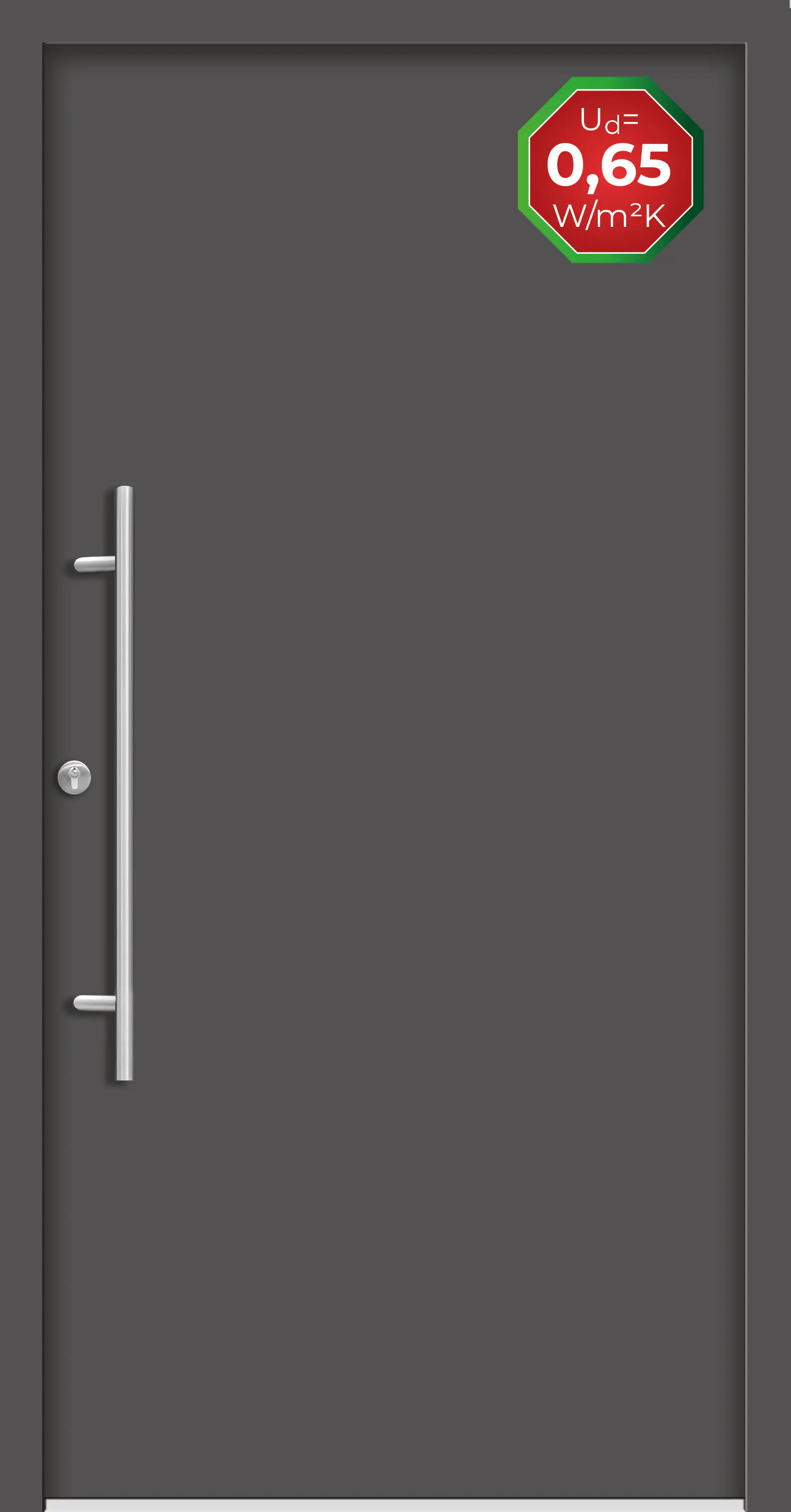 Splendoor Haustür Passivedoor Premium B05 Anthrazit DIN Links 110 x 210 cm