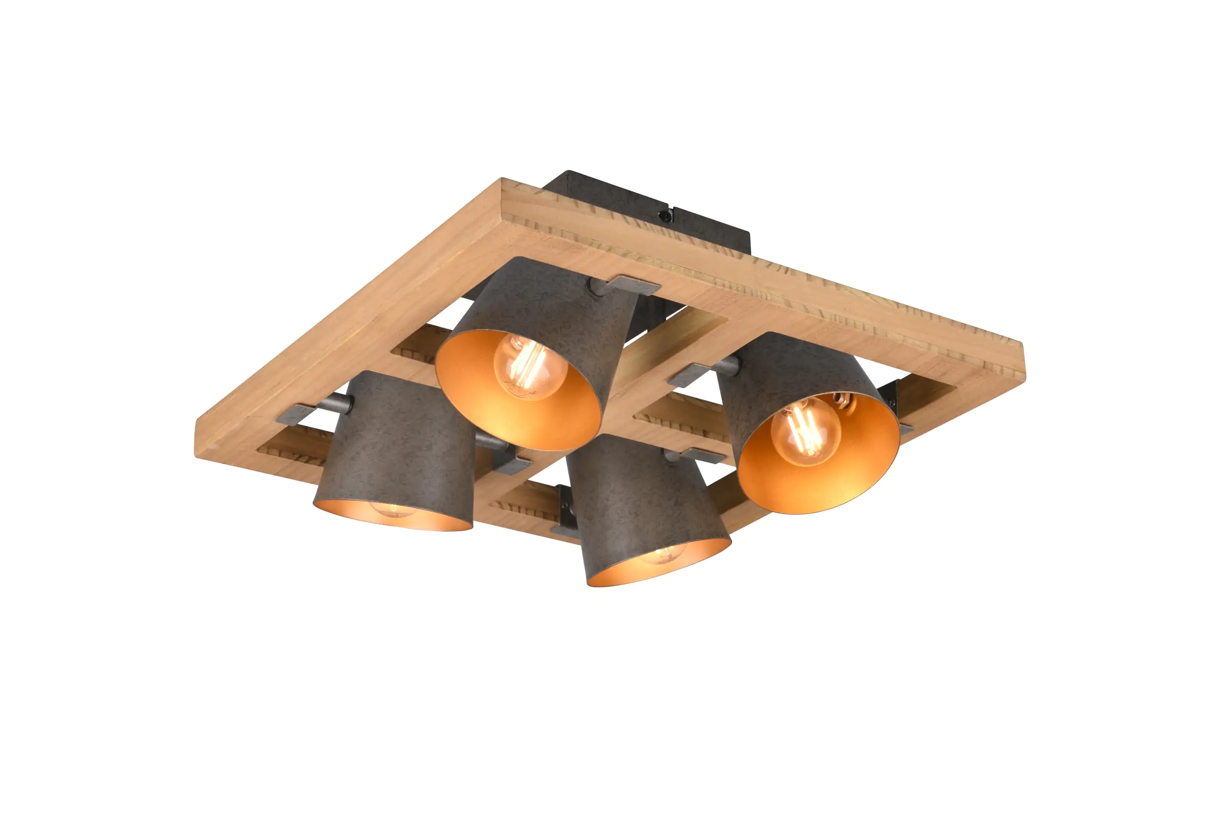 4017807502596 Trio 4er Deckenleuchte Bell nickel antik