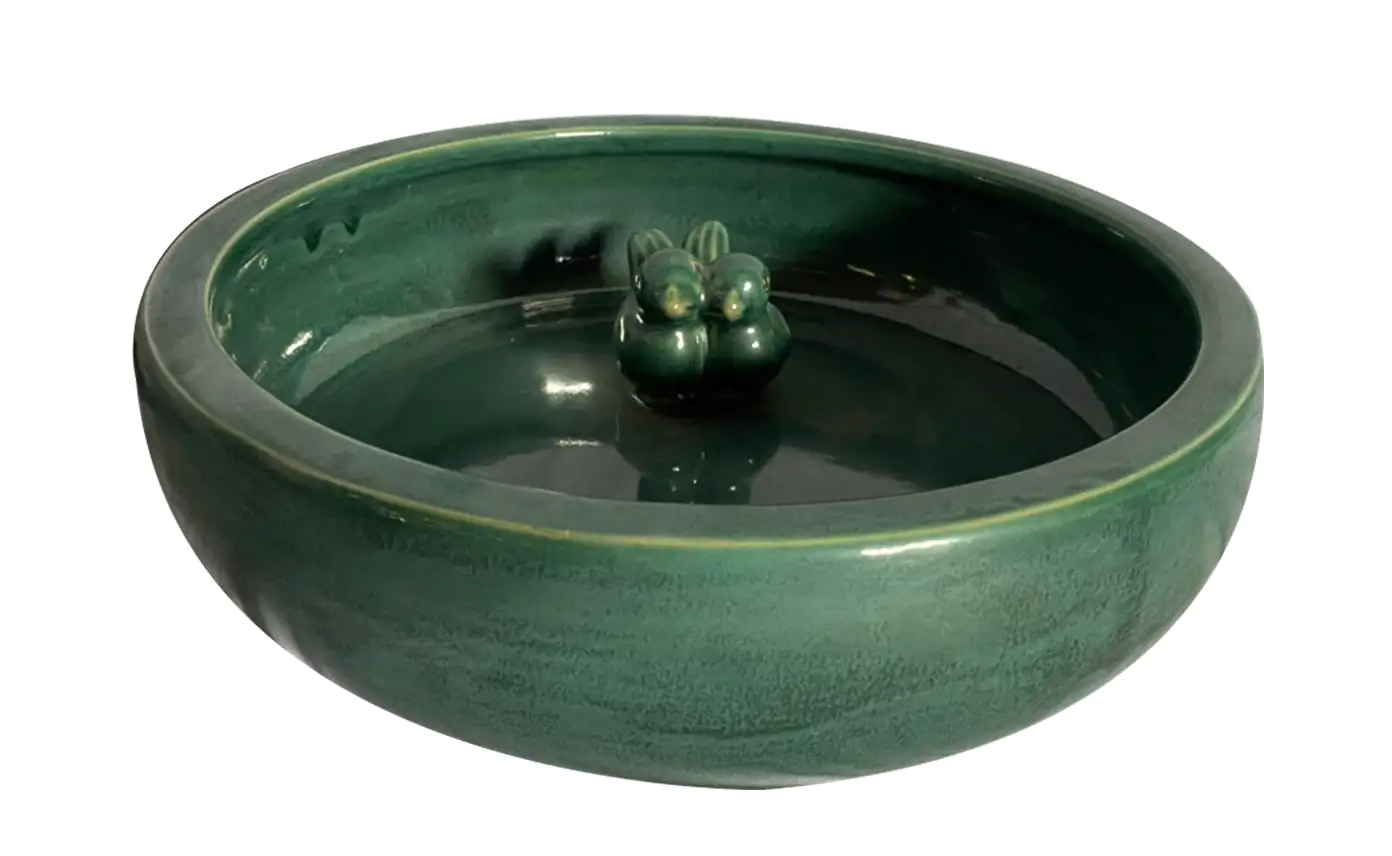 TrendLine Vogeltränke grün glasiert 34,5 x 34,5 x 8 cm