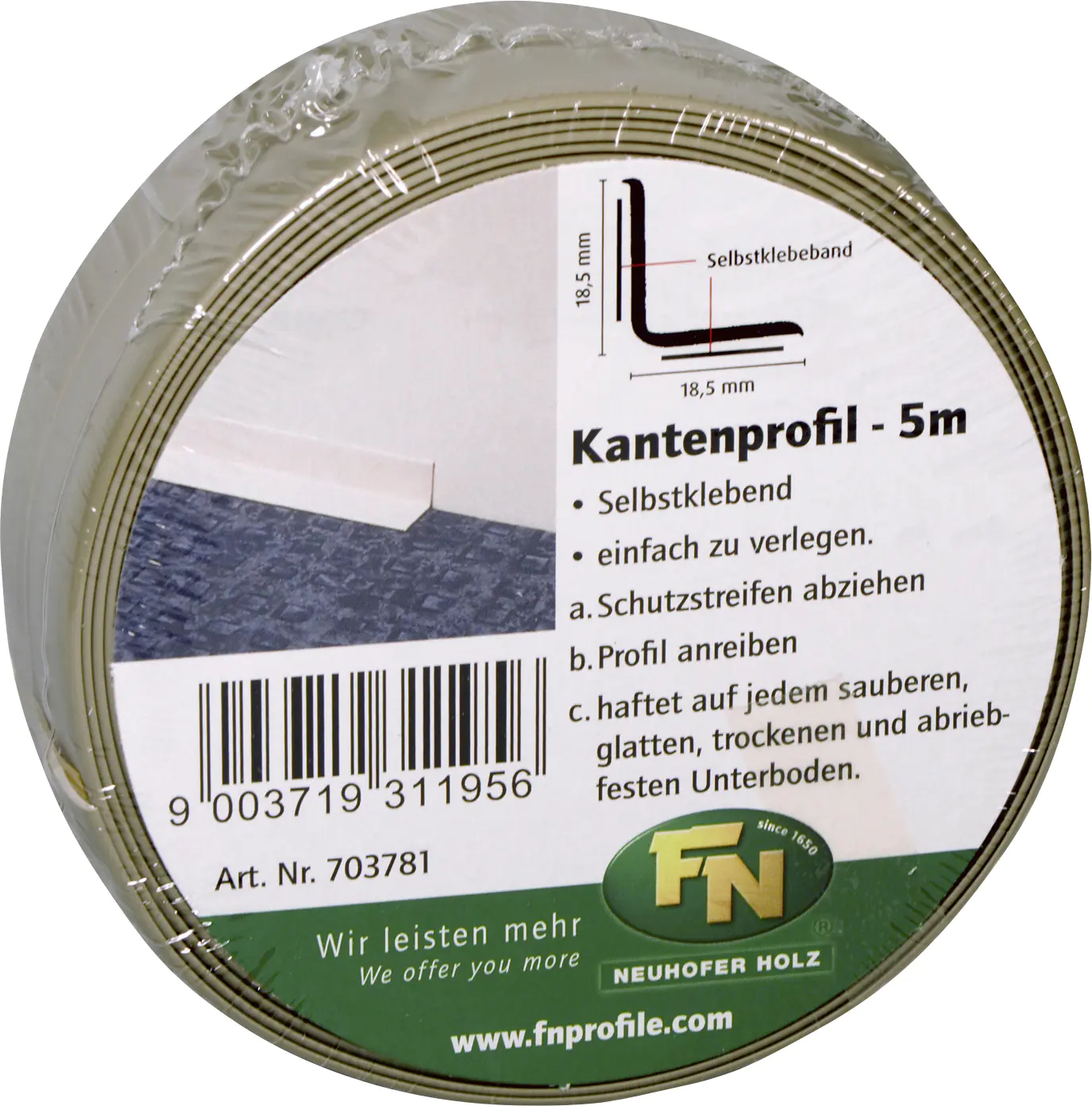 FN Neuhofer Knickwinkelleiste 500 cm 18,5 x 18,5 mm beige