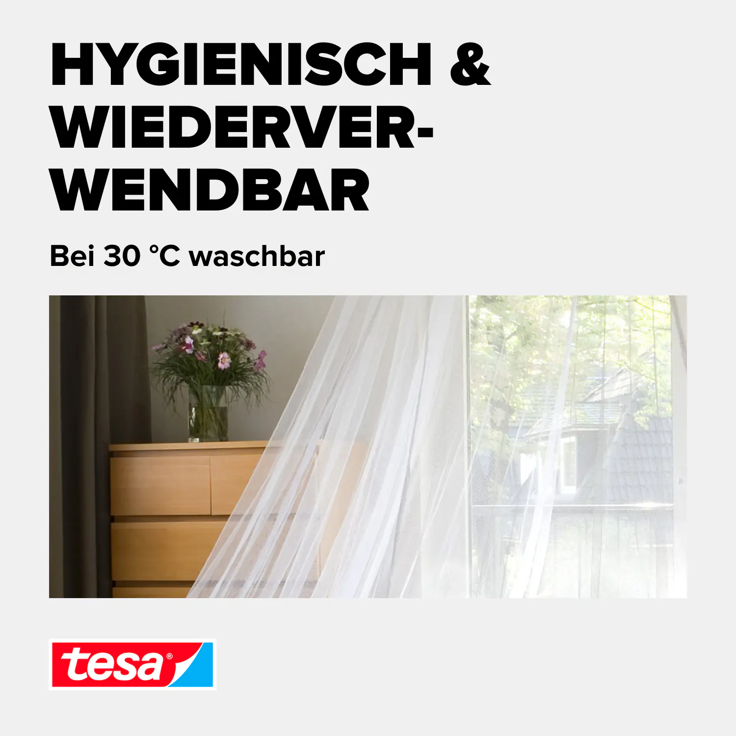 tesa Fliegengitter Magnetvorhang 90 x 210 cm anthrazit